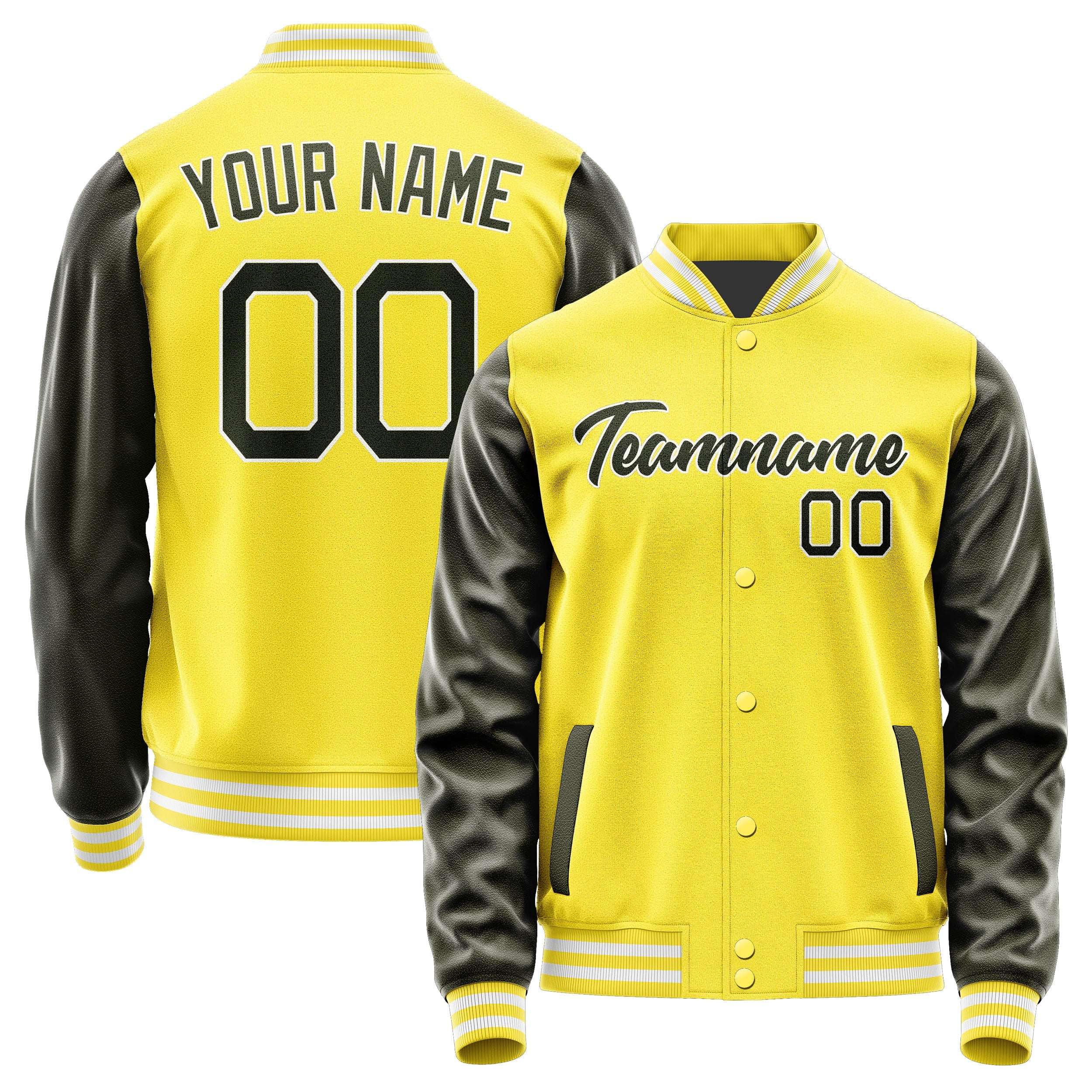 Custom Light Yellow Olive Jacket JA2626022618B21802