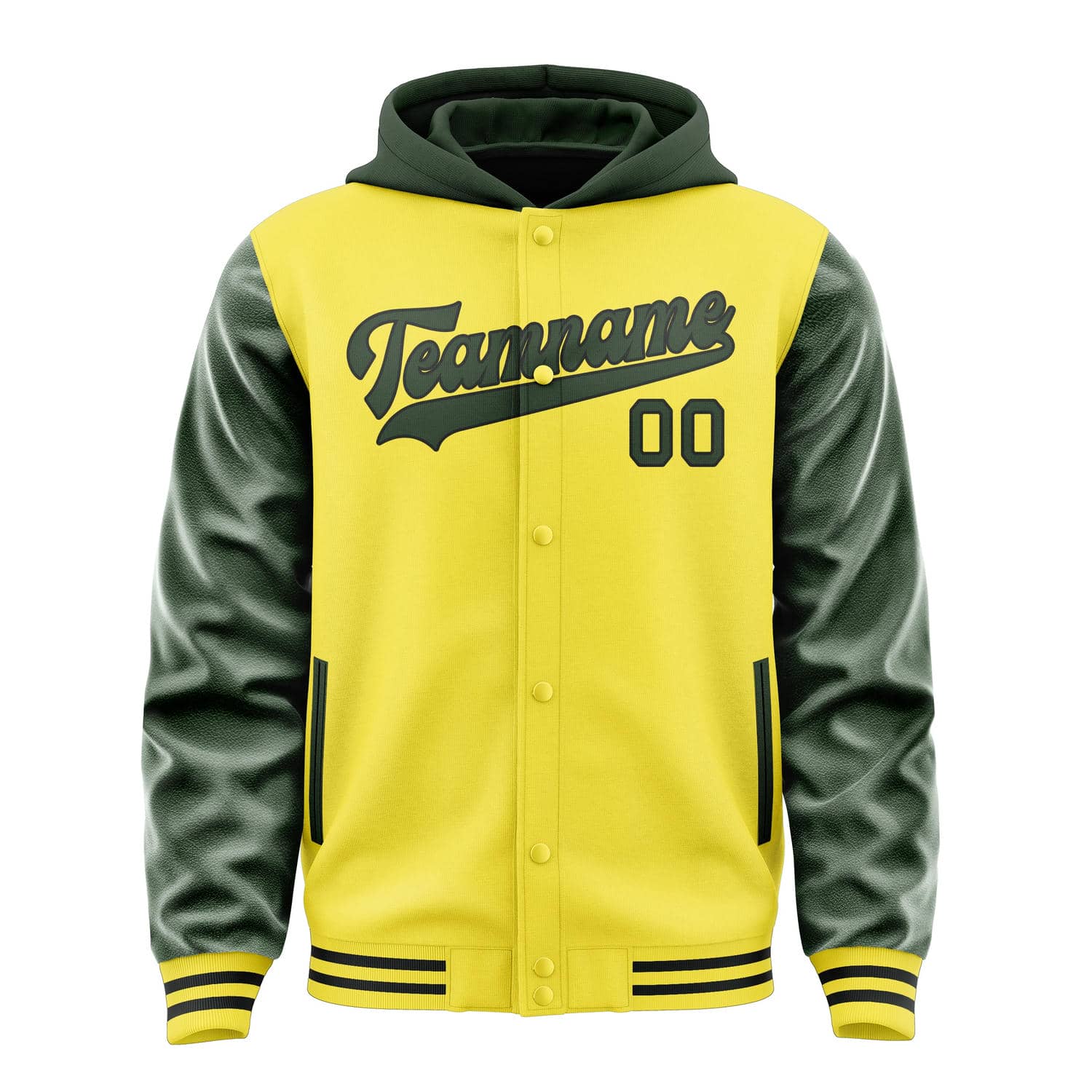 Custom Light Yellow Dark Green Jacket