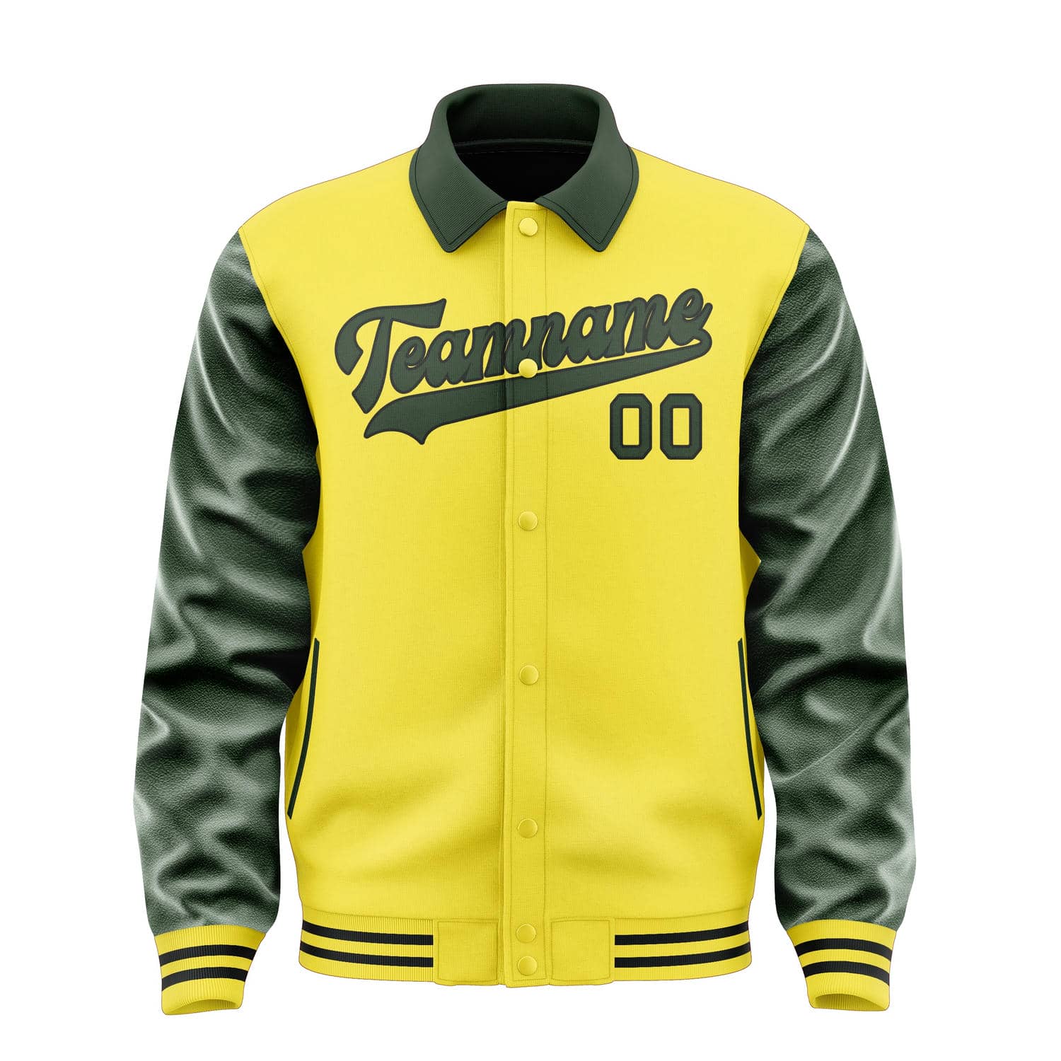 Custom Light Yellow Dark Green Jacket