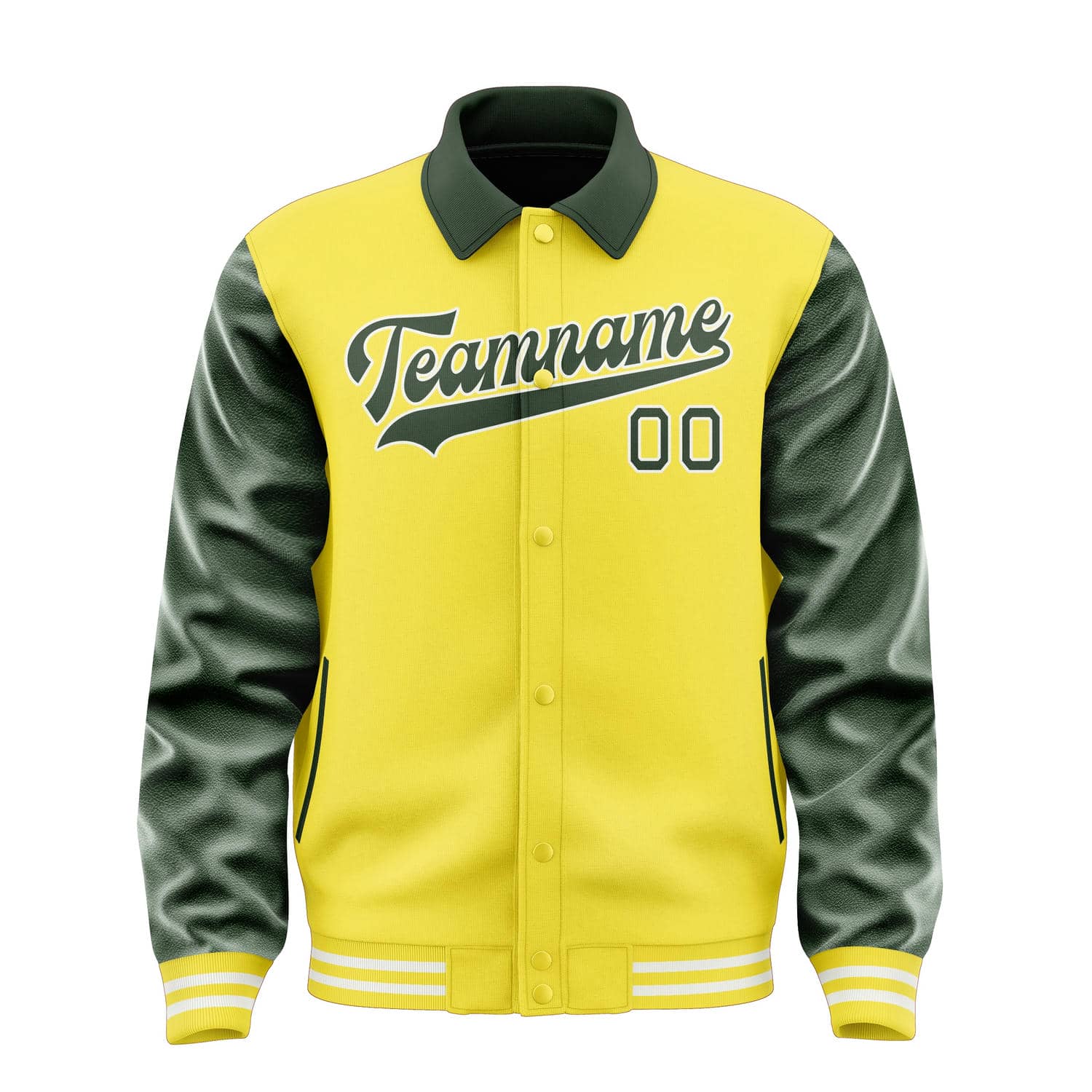 Custom Light Yellow Dark Green Jacket