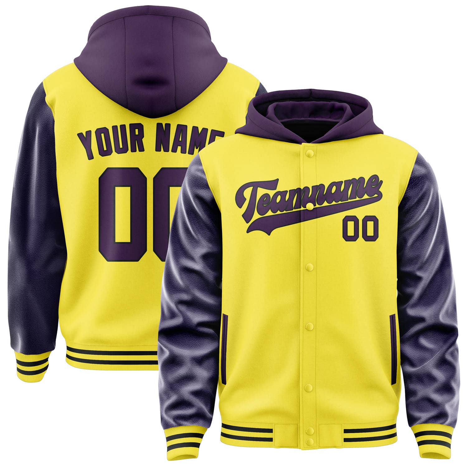 Custom Light Yellow Purple Jacket
