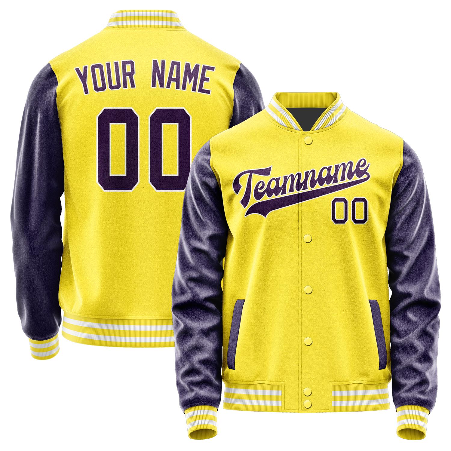 Custom Light Yellow Purple Jacket JA2626072618B31807