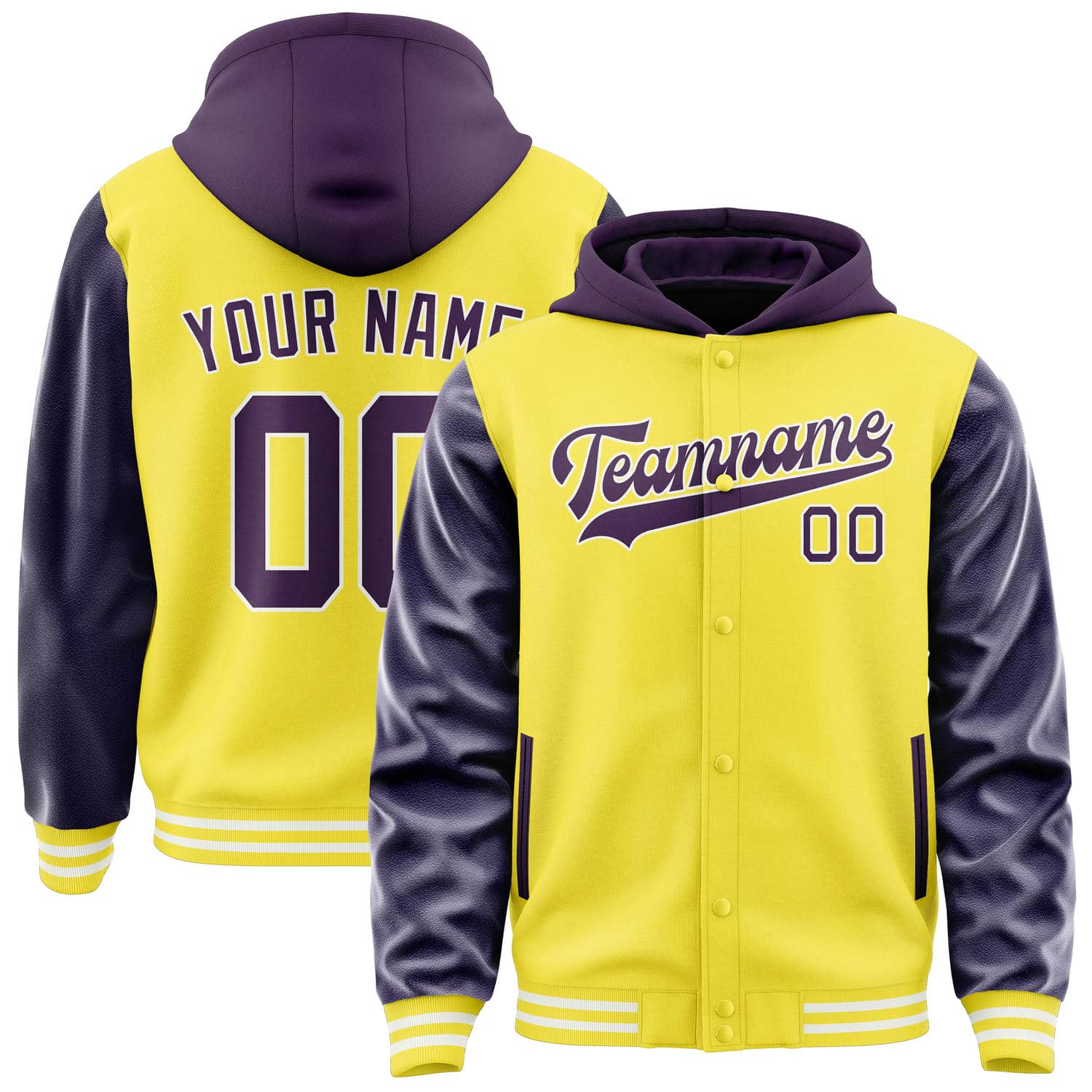Custom Light Yellow Purple Jacket