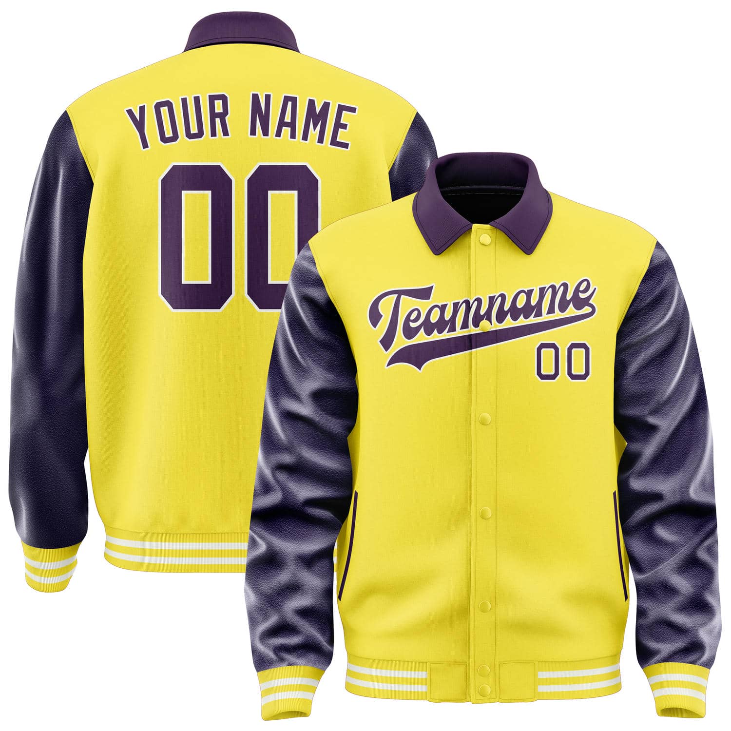 Custom Light Yellow Purple Jacket