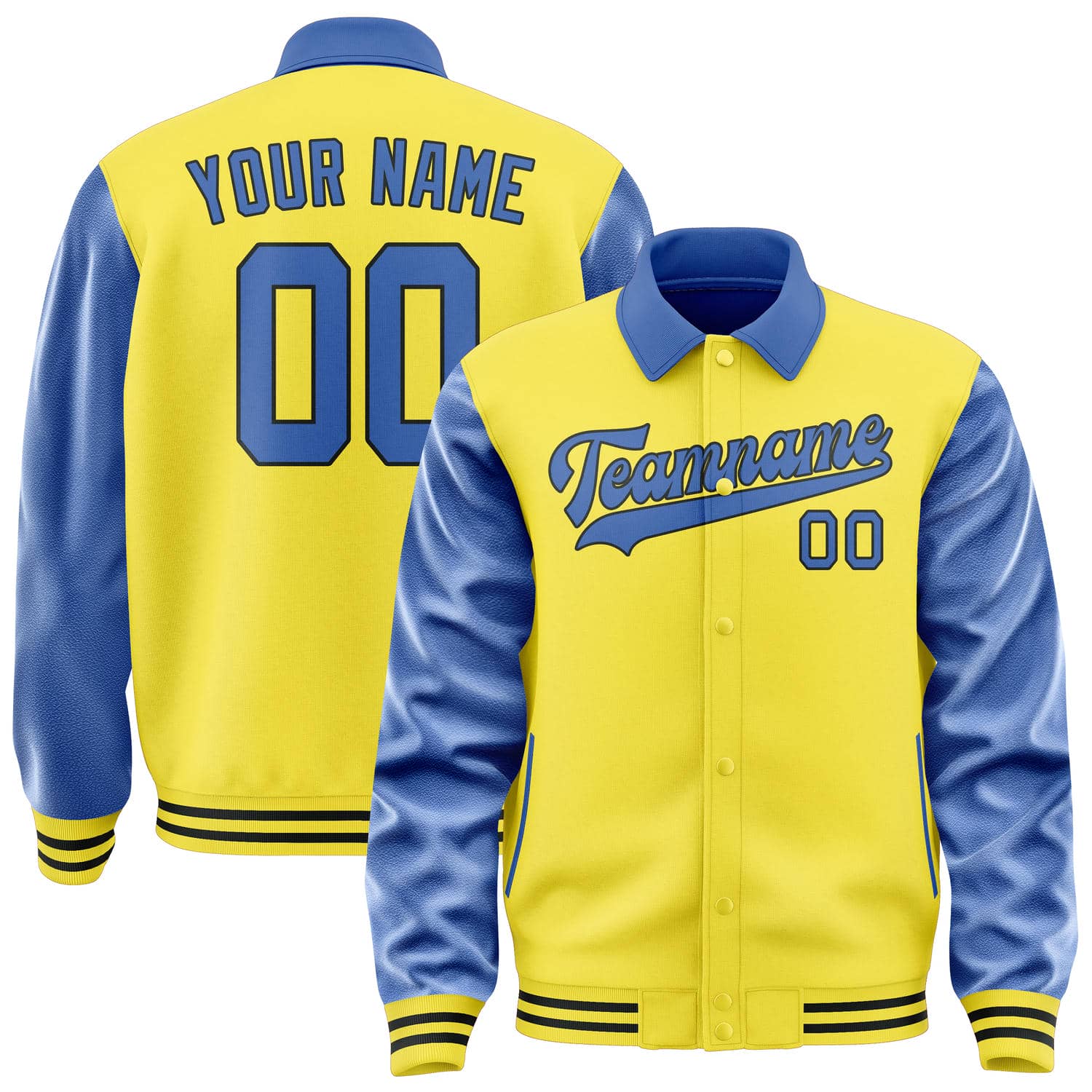 Custom Light Yellow Sky Blue Jacket