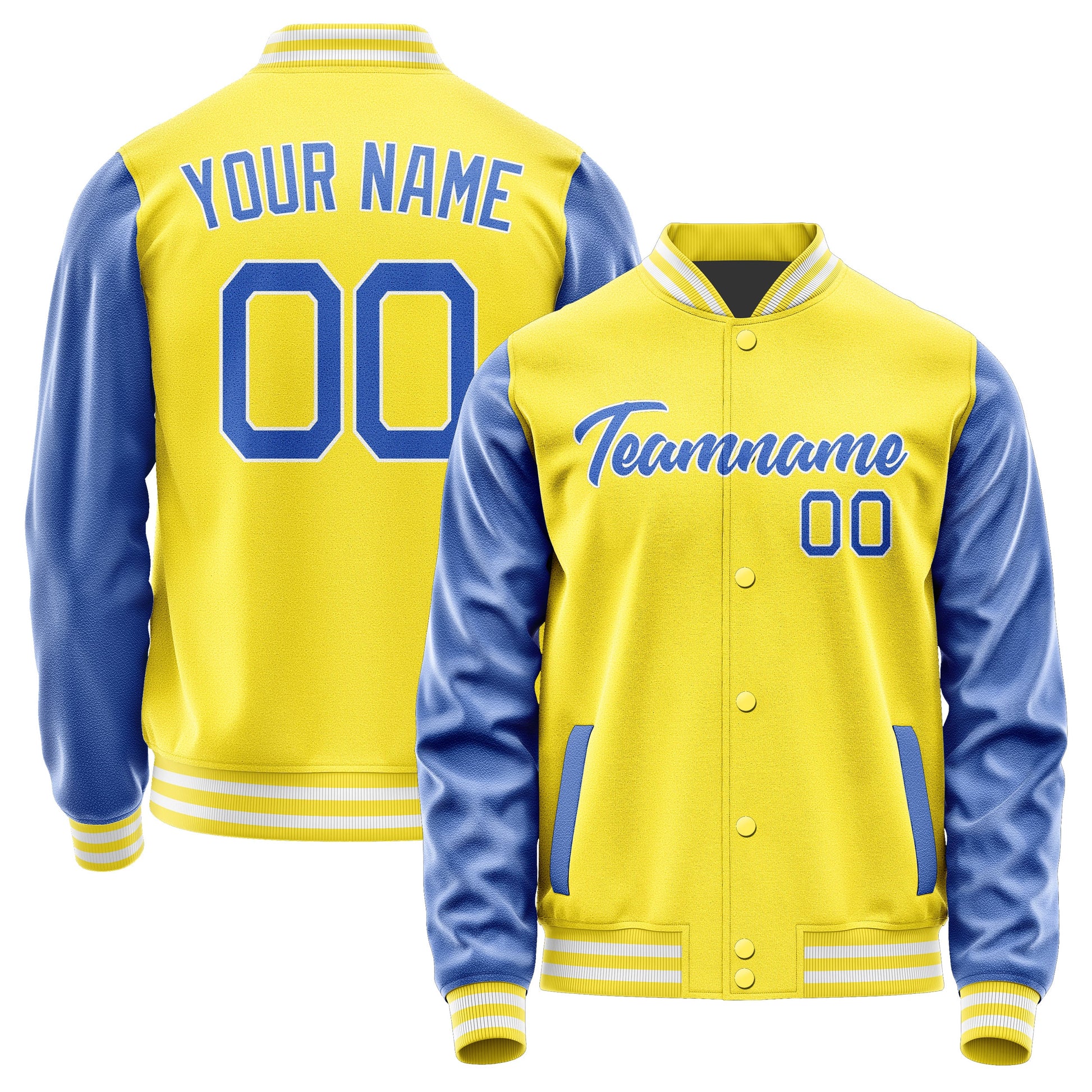 Custom Light Yellow Sky Blue Jacket JA2626092618B21809