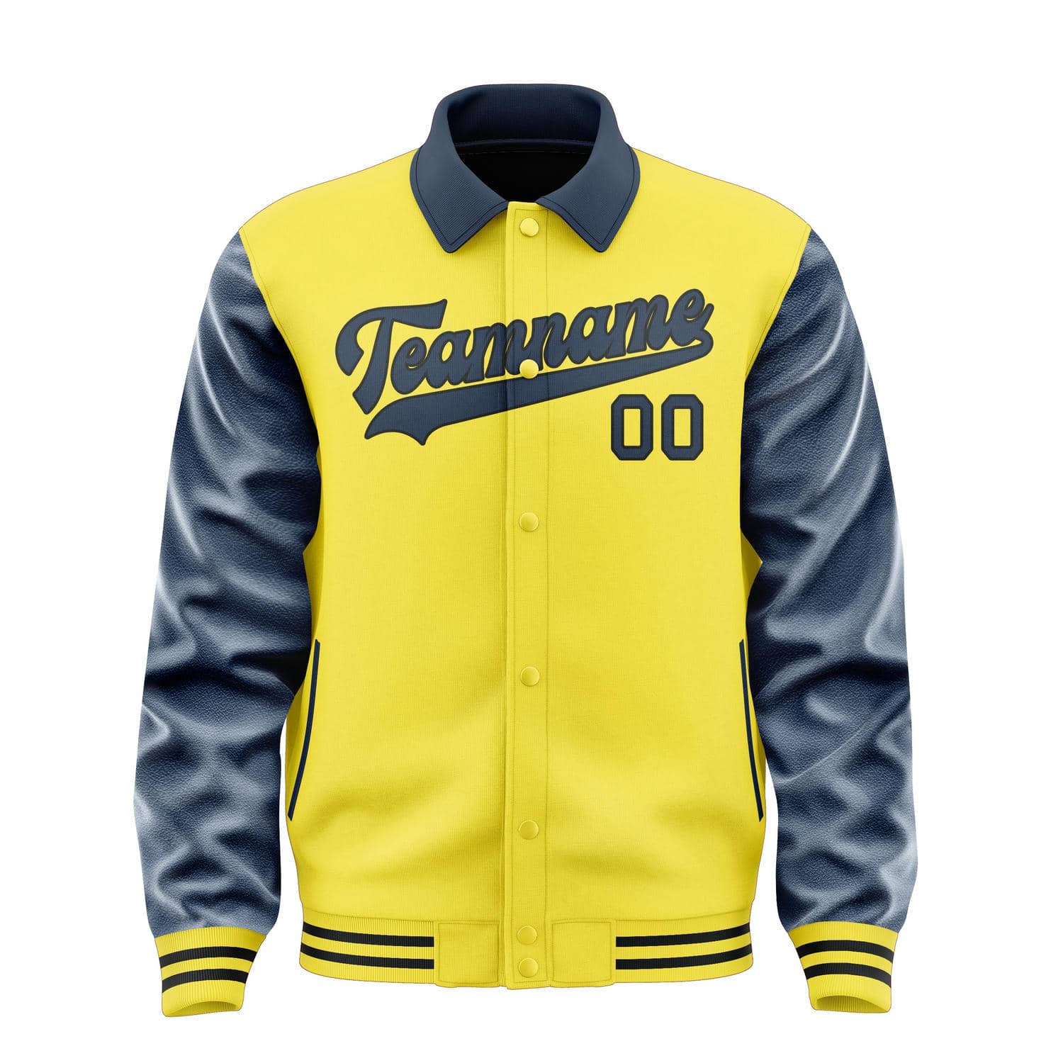 Custom Light Yellow Blue Jacket