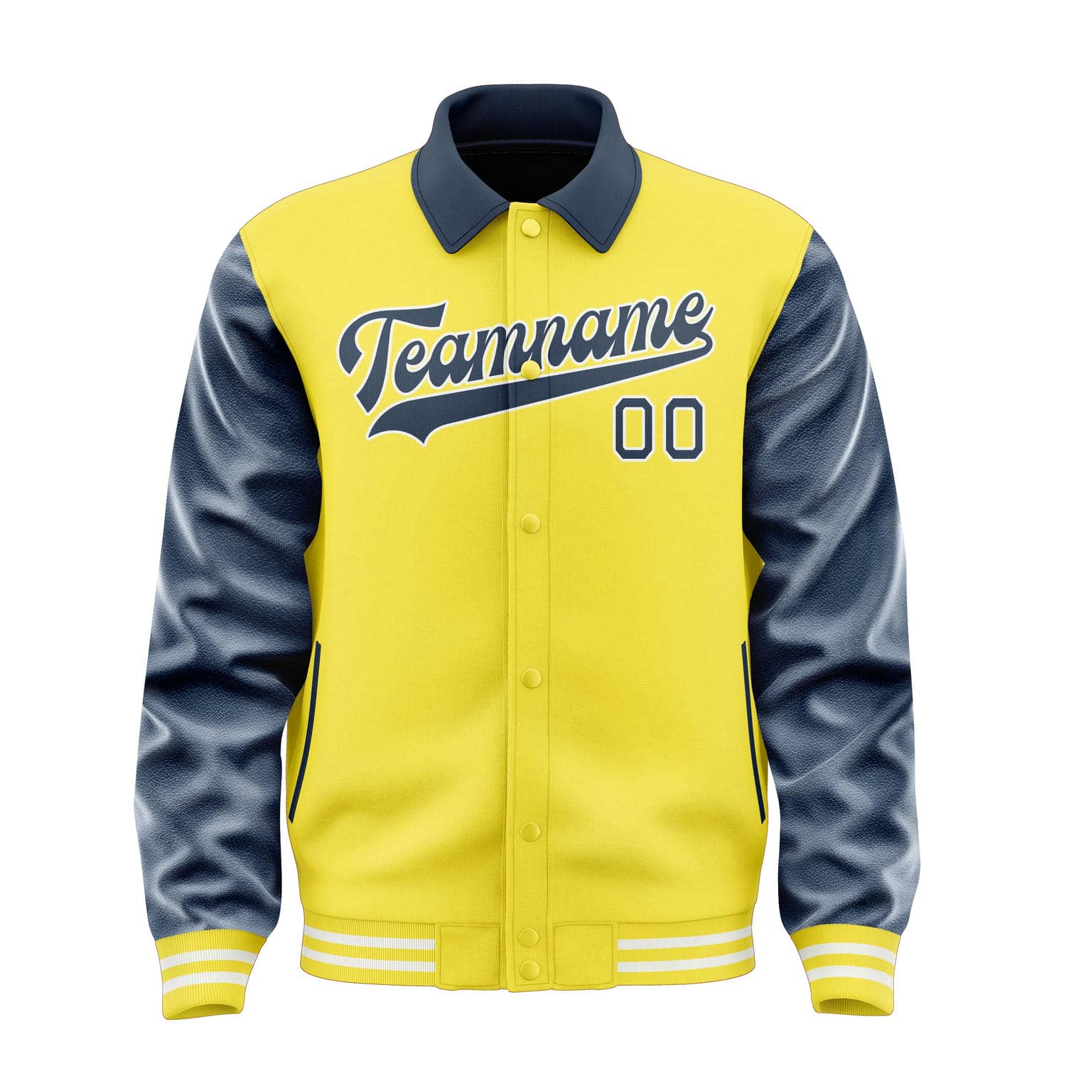 Custom Light Yellow Blue Jacket
