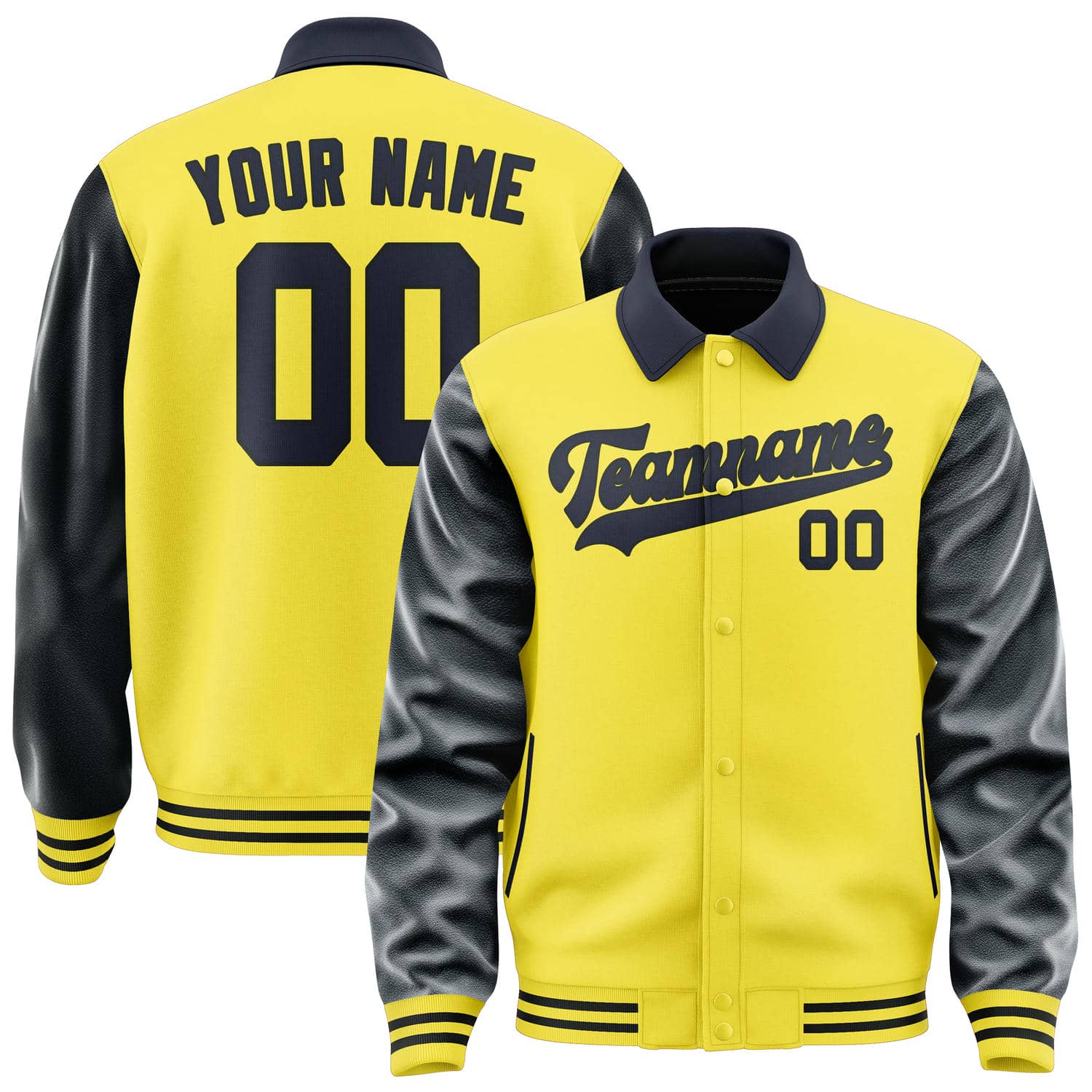 Custom Light Yellow Navy Jacket