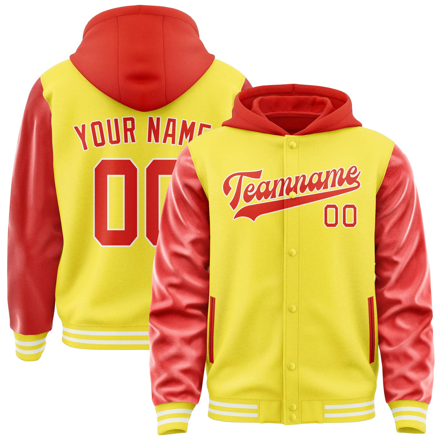 Custom Light Yellow Orange Red Jacket