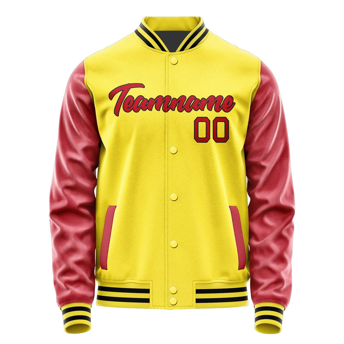 Custom Light Yellow Red Jacket JA2626142617B21714