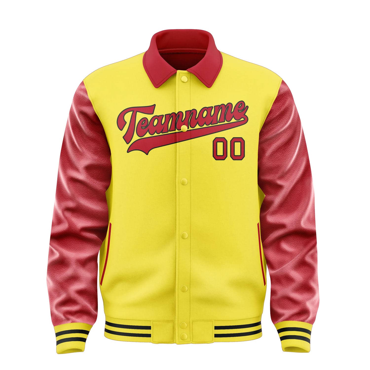 Custom Light Yellow Red Jacket