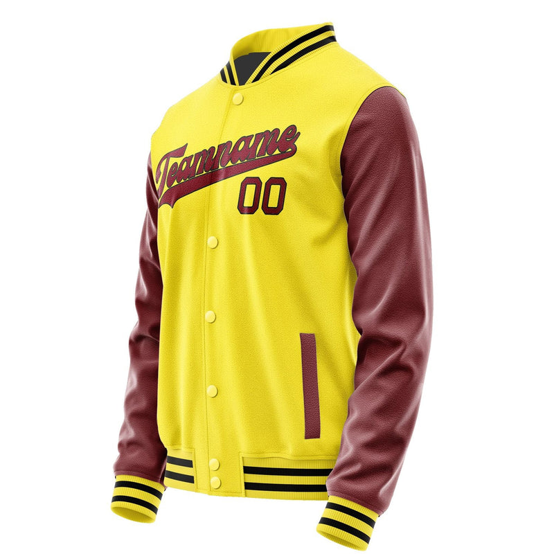 Custom Light Yellow Crimson Red Jacket JA2626152617B31715