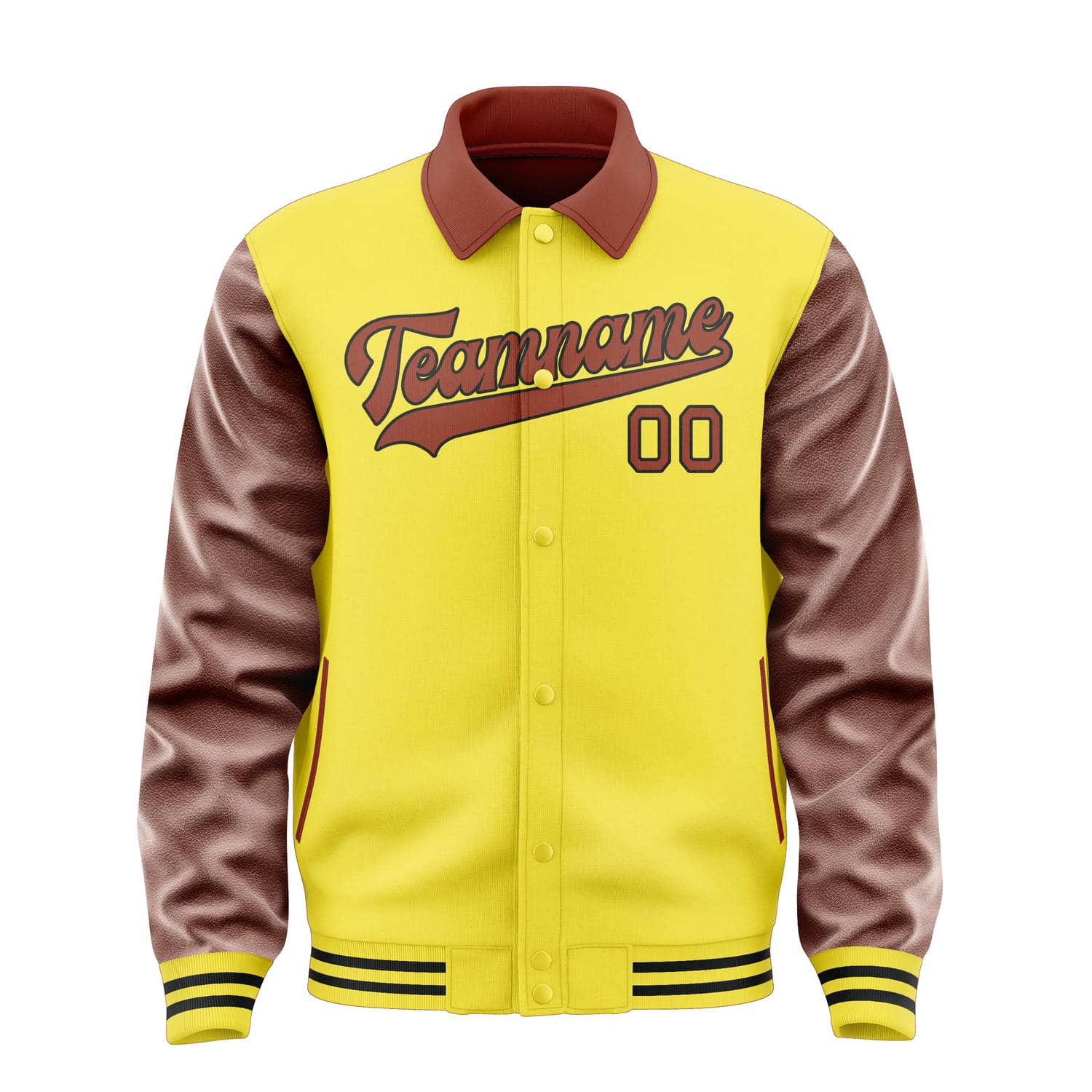 Custom Light Yellow Coral Red Jacket