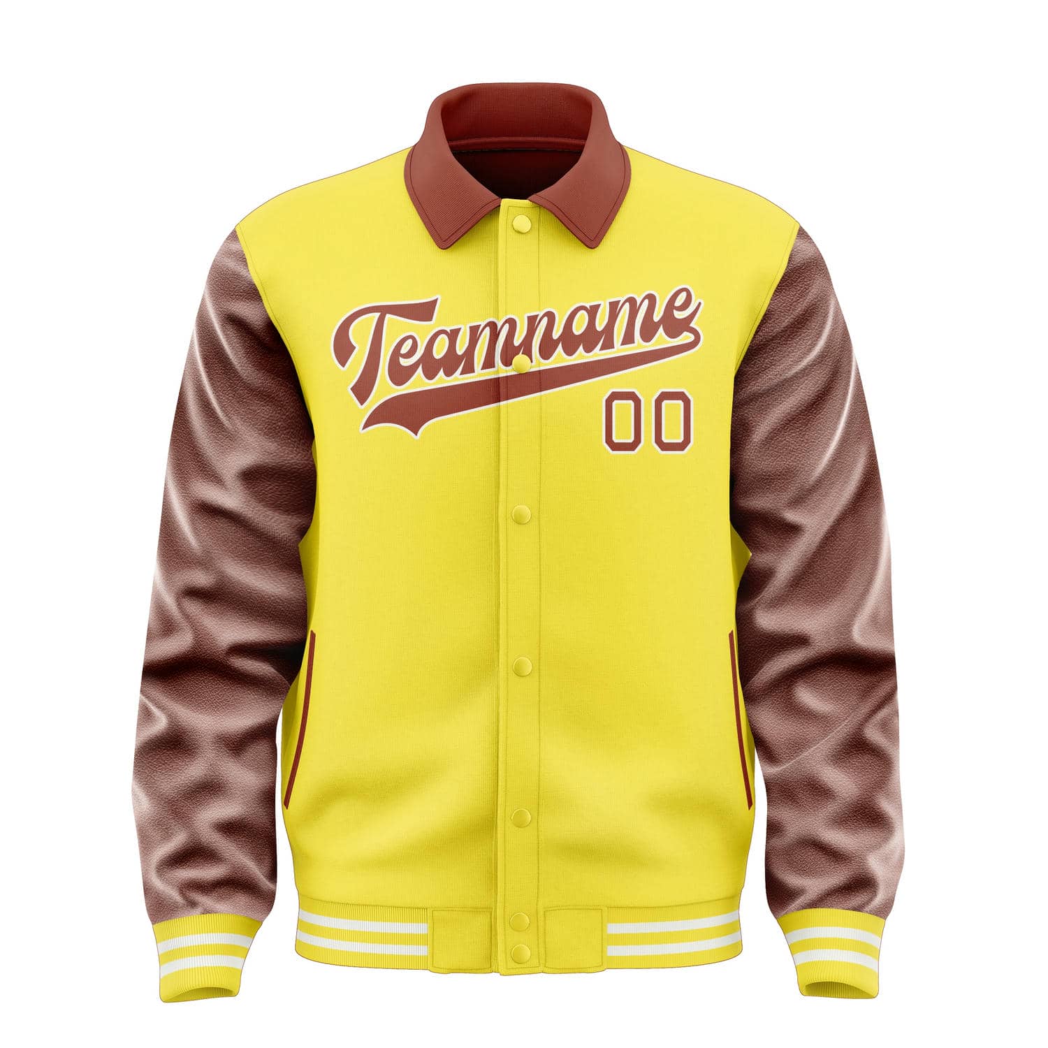Custom Light Yellow Coral Red Jacket