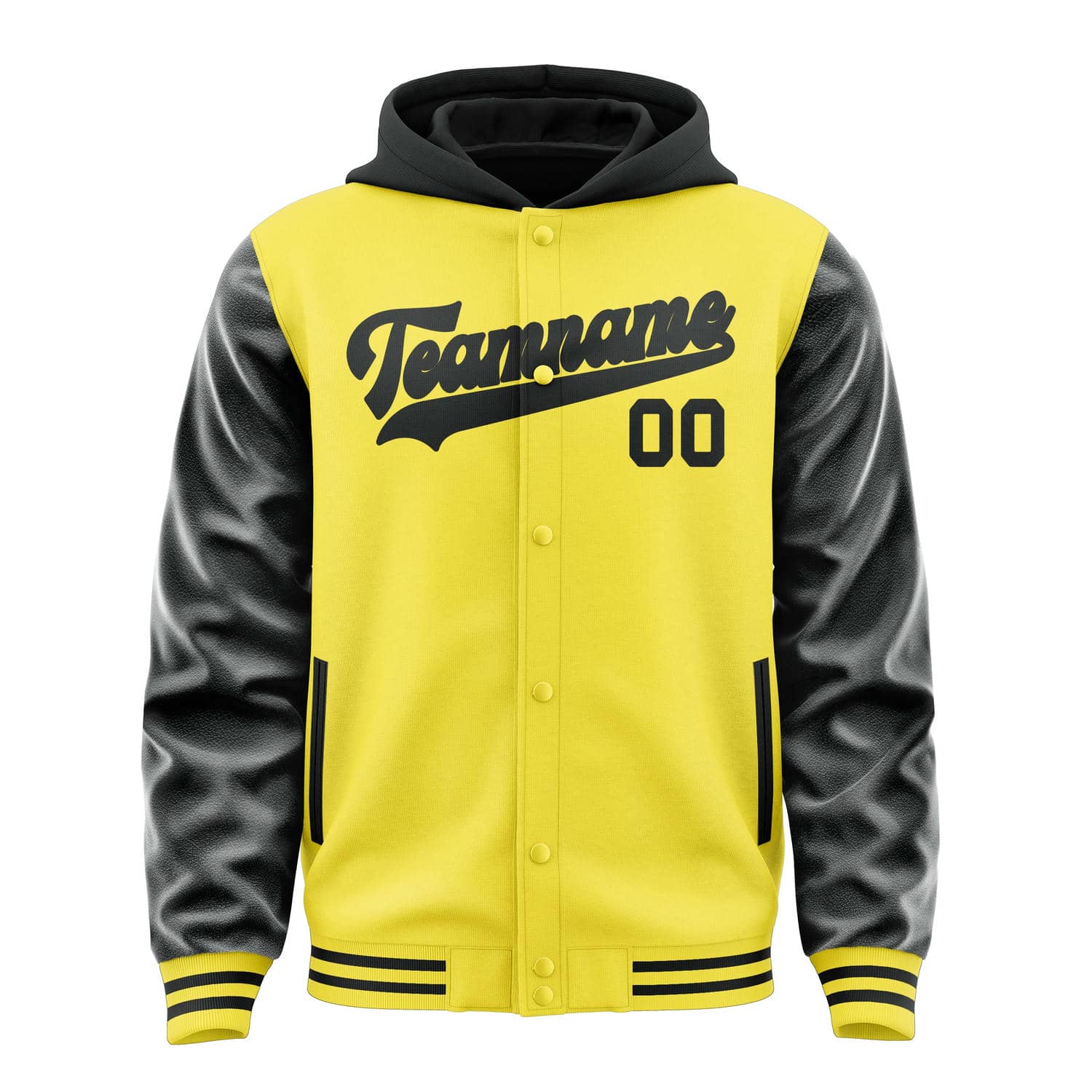 Custom Light Yellow Black Jacket