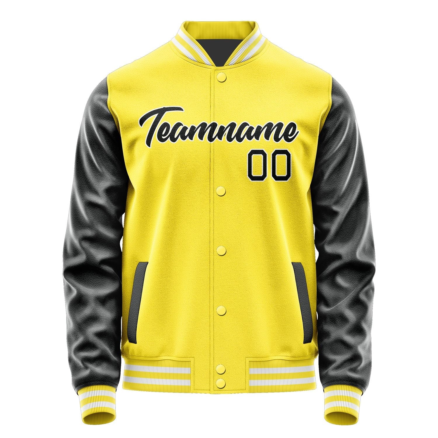 Custom Light Yellow Black Jacket JA2626172618B21817