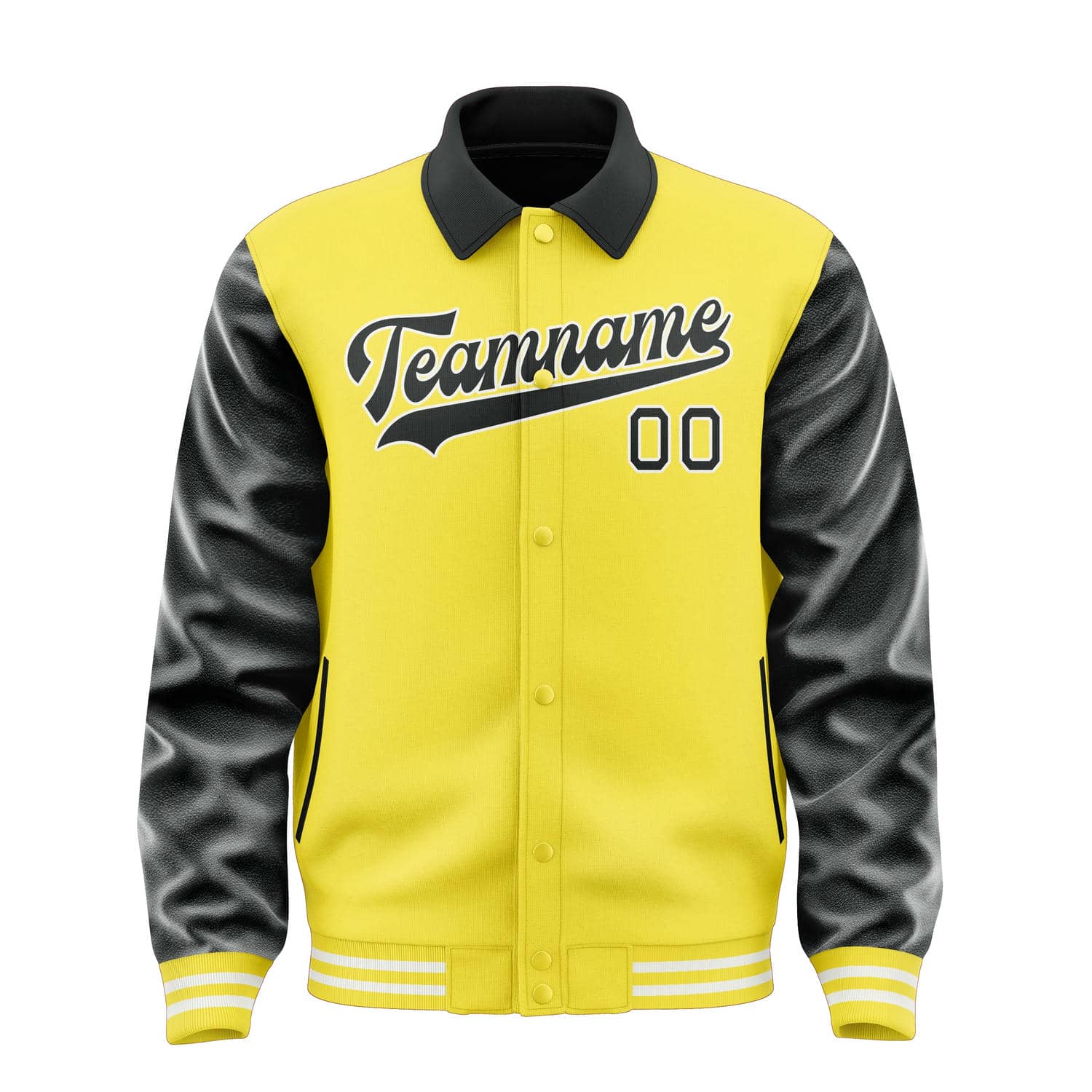Custom Light Yellow Black Jacket