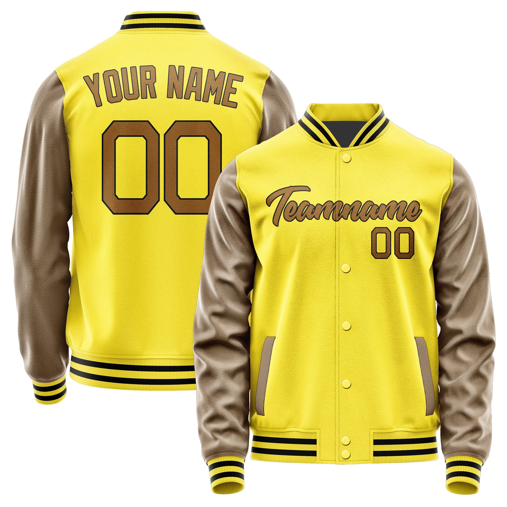 Custom Light Yellow Khaki Jacket JA2626222617B21722