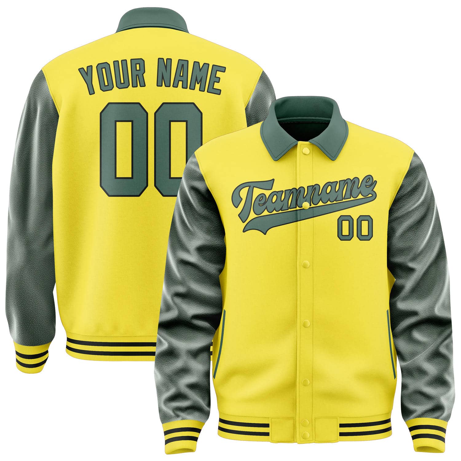 Custom Light Yellow Blue Green Jacket