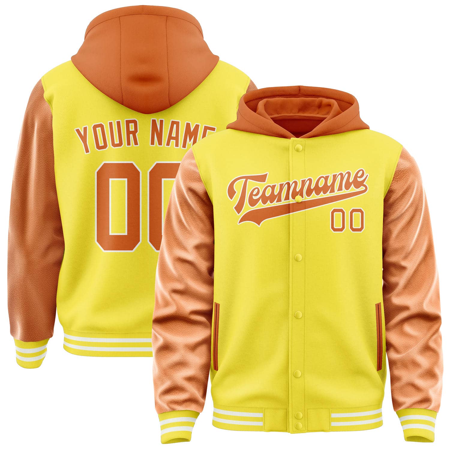 Custom Light Yellow Orange Jacket