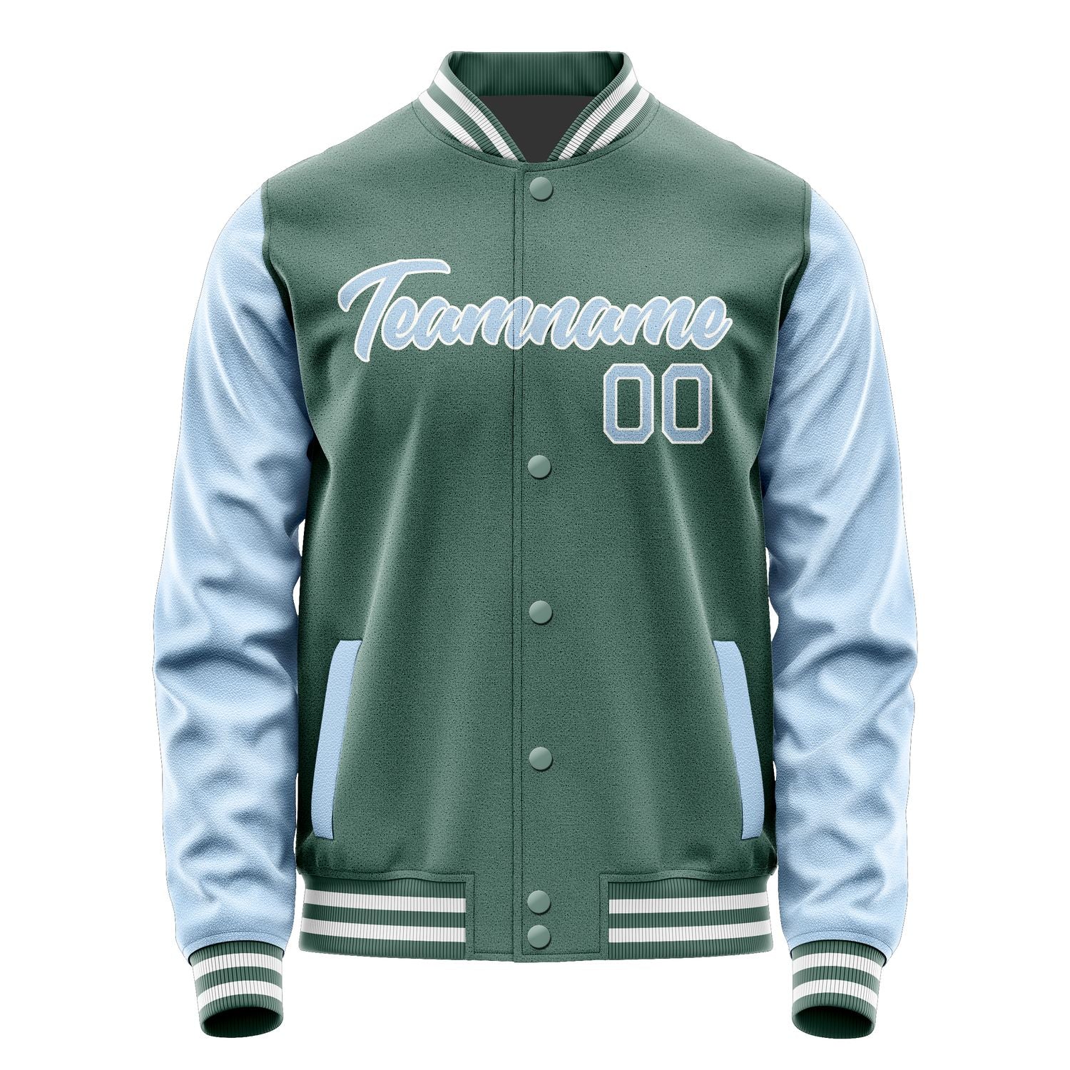 Custom Blue Green Light Blue Jacket JA2727082718B21808
