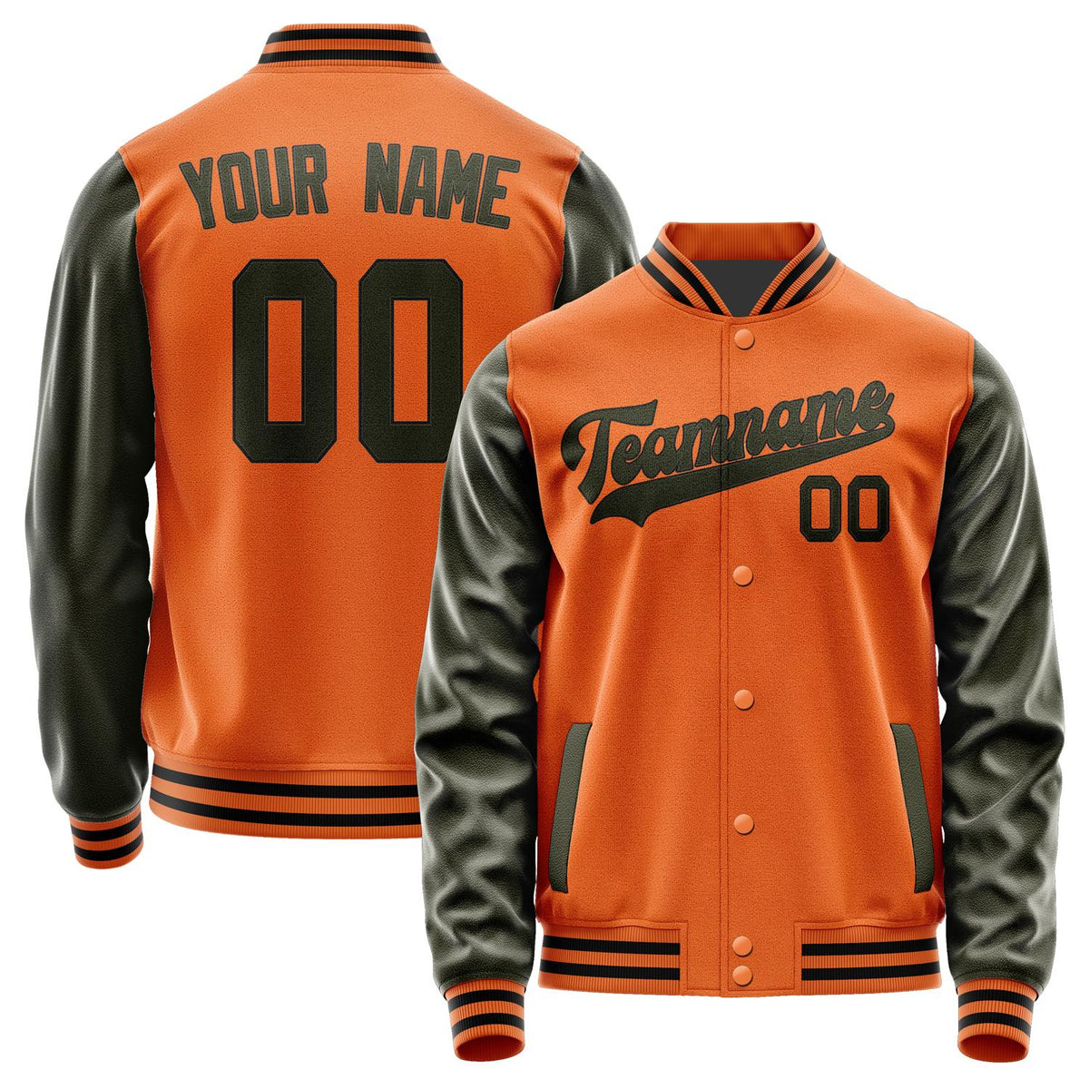 Custom Orange Olive Jacket JA2828022817B31702