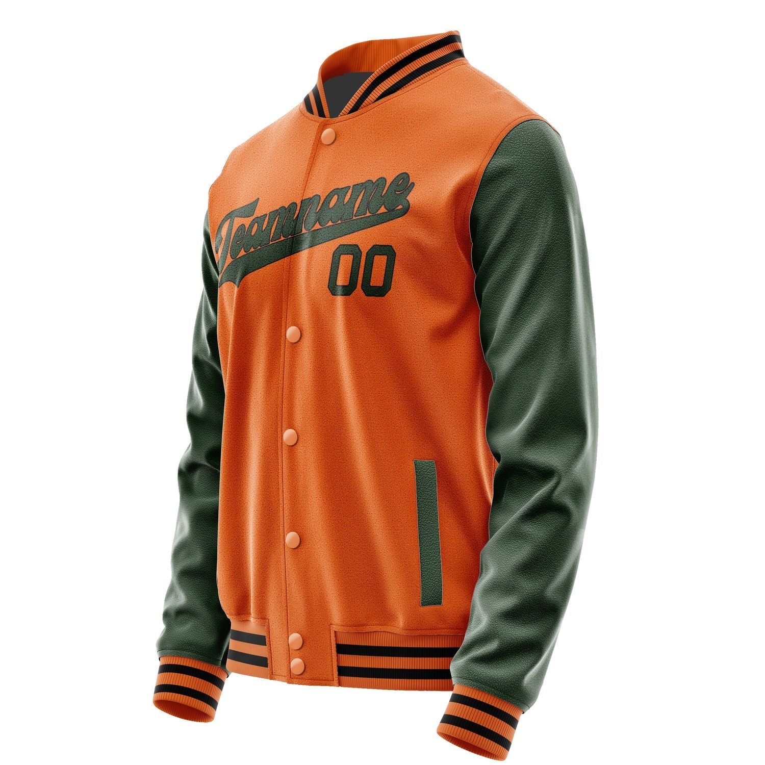 Custom Orange Dark Green Jacket JA2828062817B31706