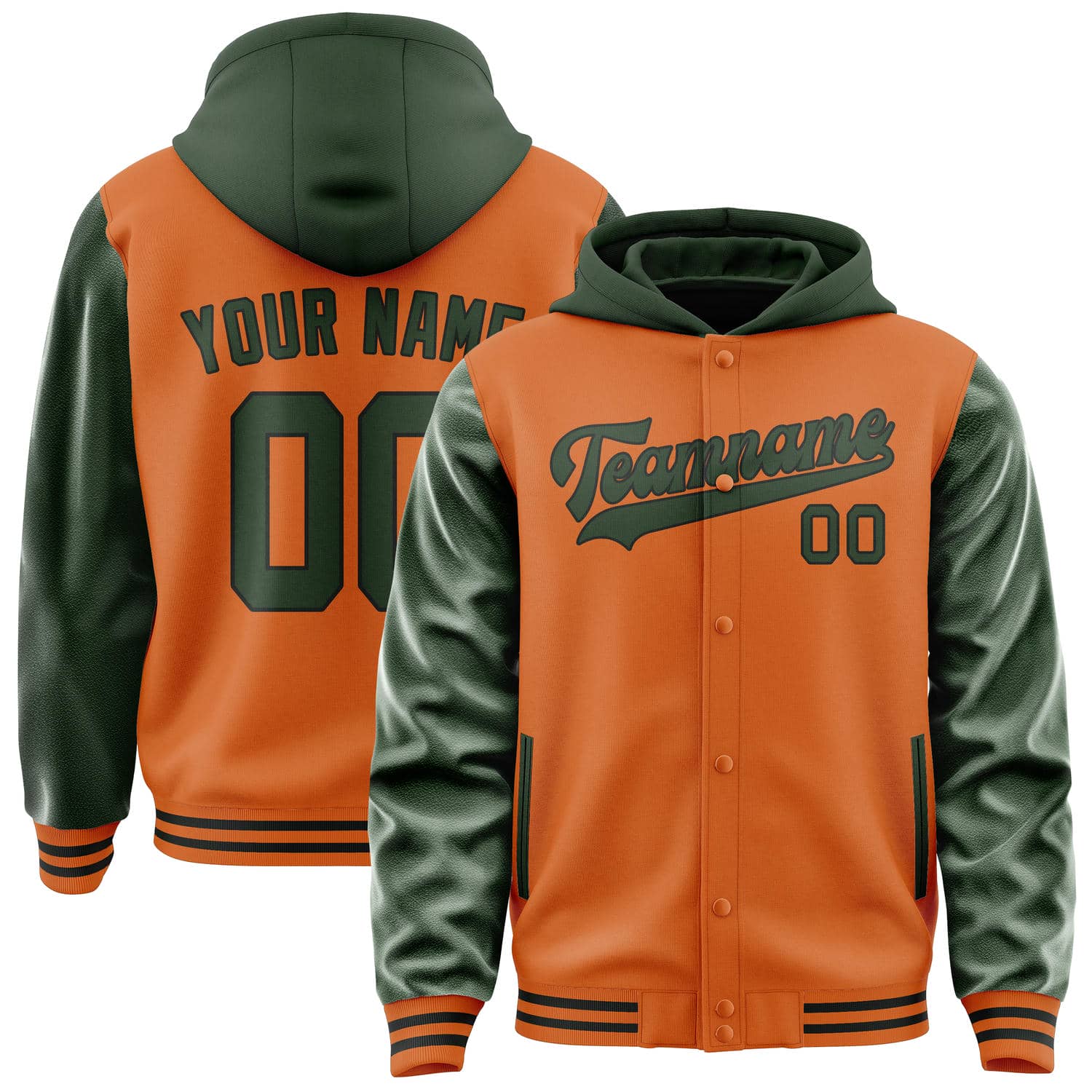 Custom Orange Dark Green Jacket