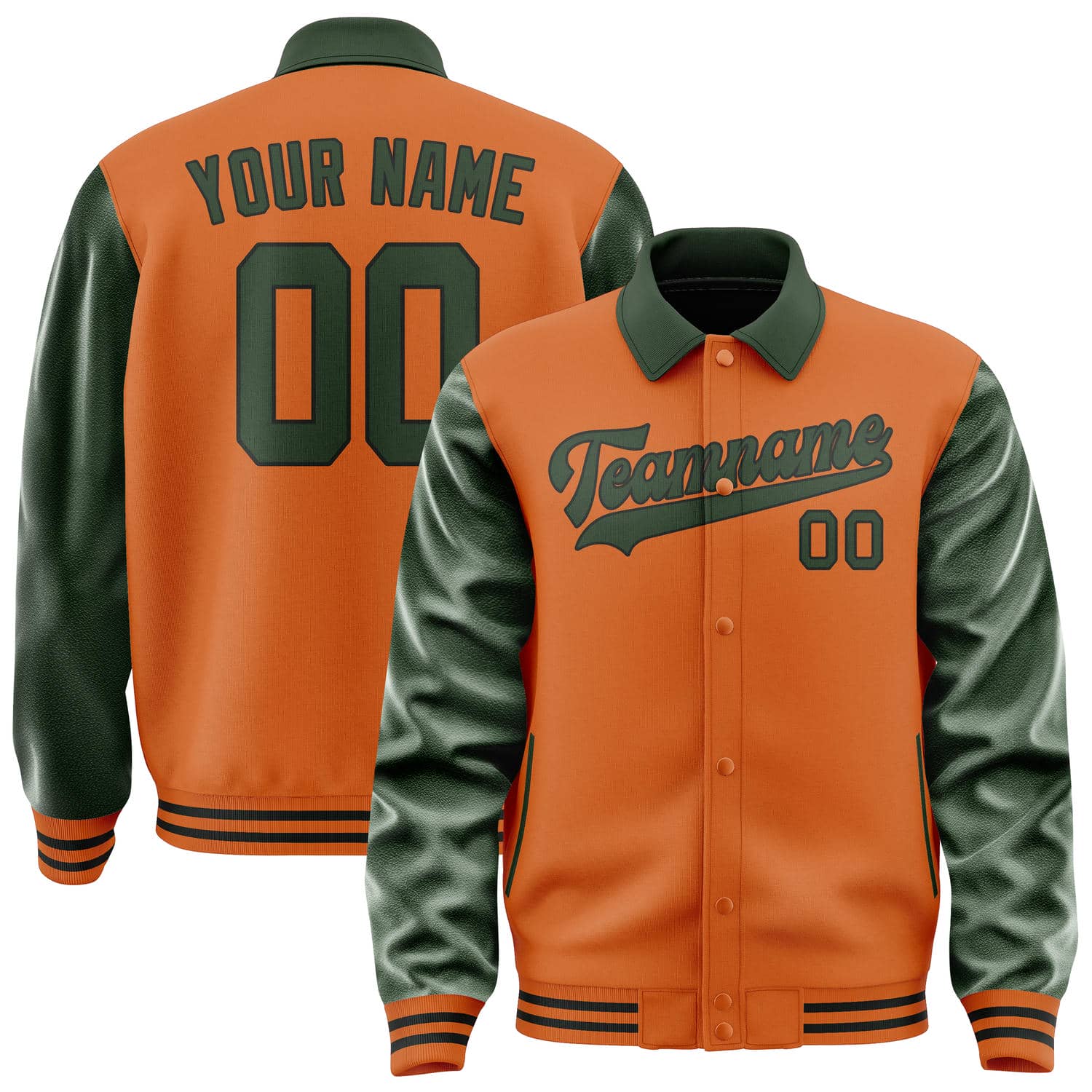 Custom Orange Dark Green Jacket