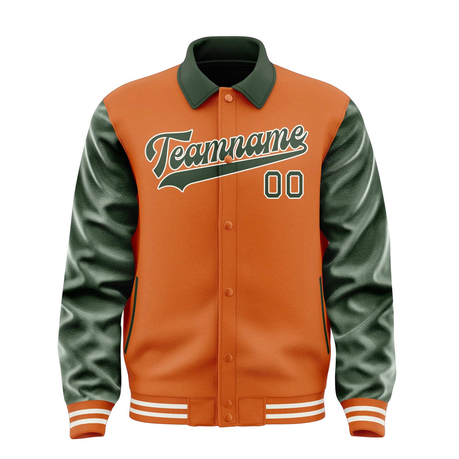Custom Orange Dark Green Jacket