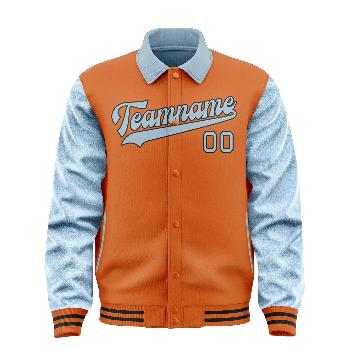 Custom Orange Light Blue Jacket