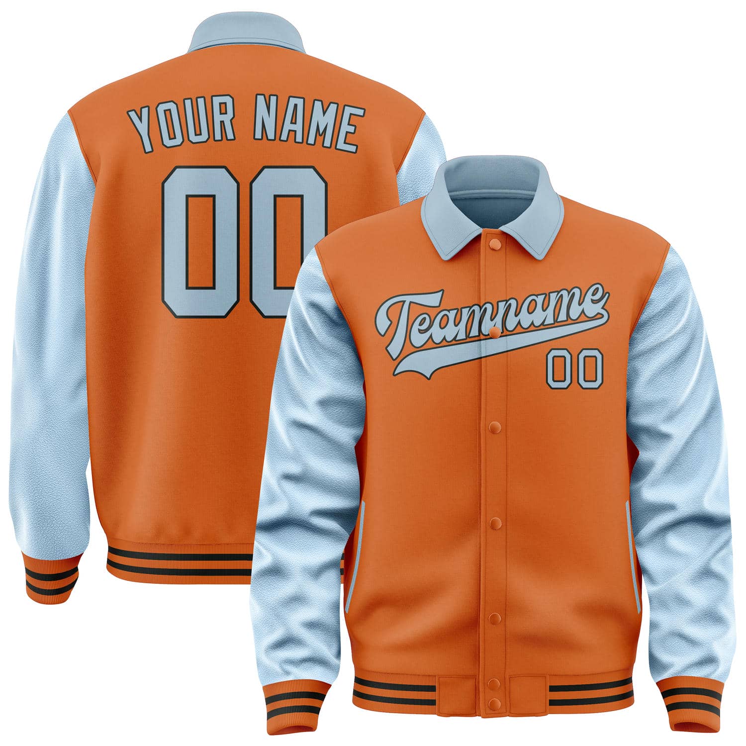 Custom Orange Light Blue Jacket