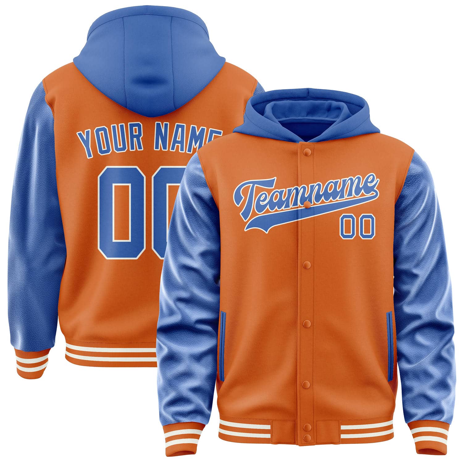 Custom Orange Sky Blue Jacket