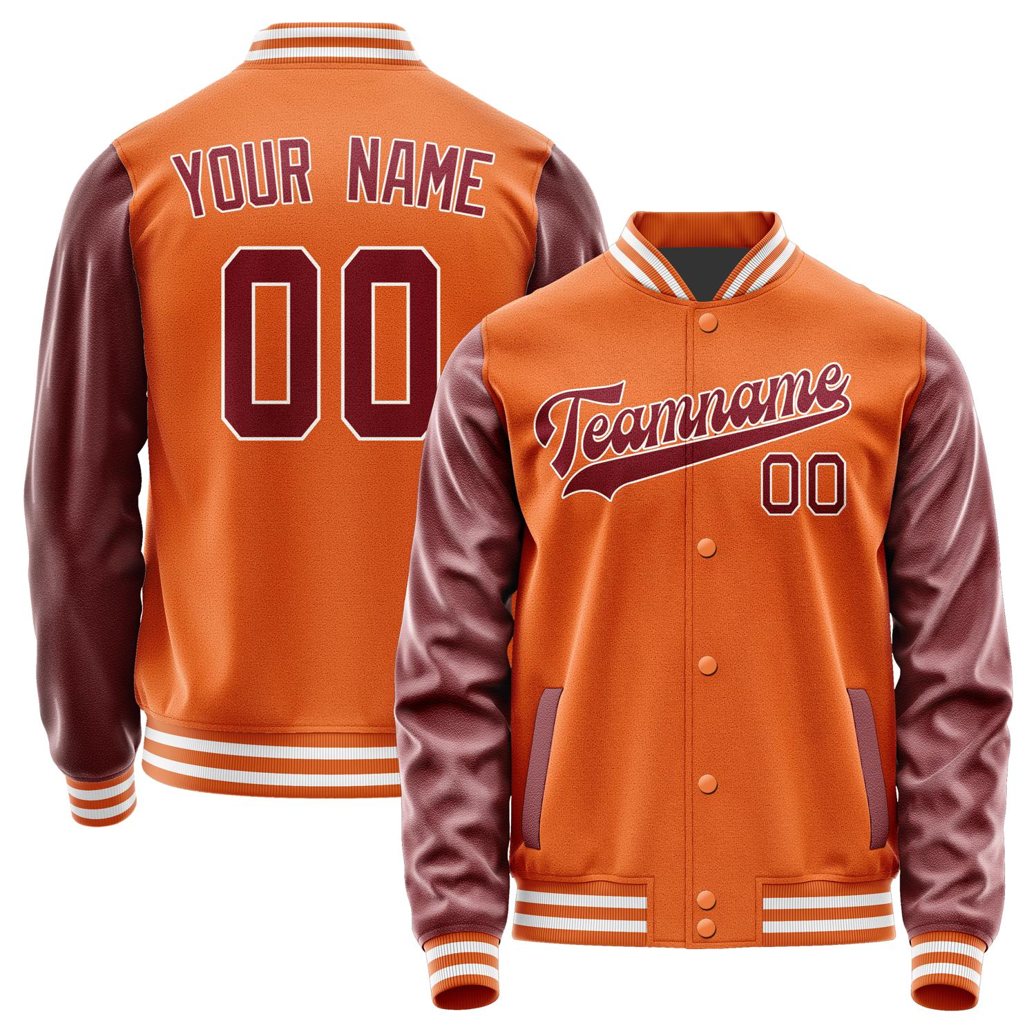 Custom Orange Crimson Red Jacket JA2828152818B31815