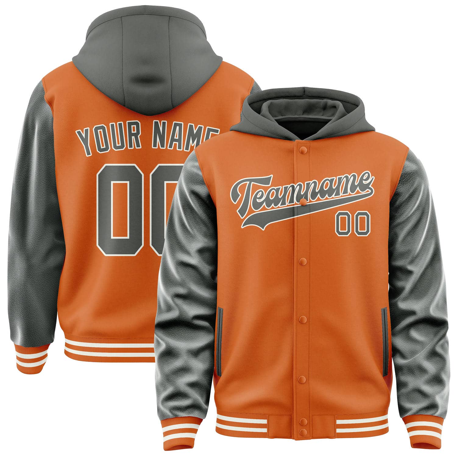 Custom Orange Dark Grey Jacket
