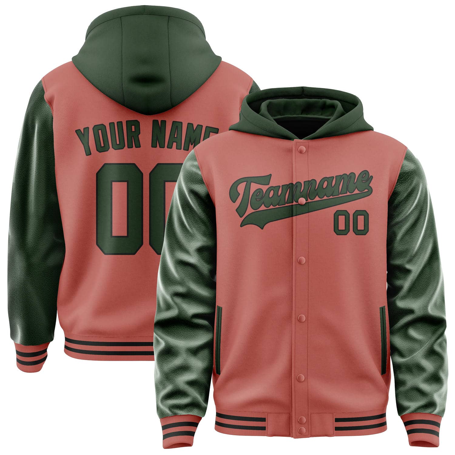 Custom Copper Rose Dark Green Jacket