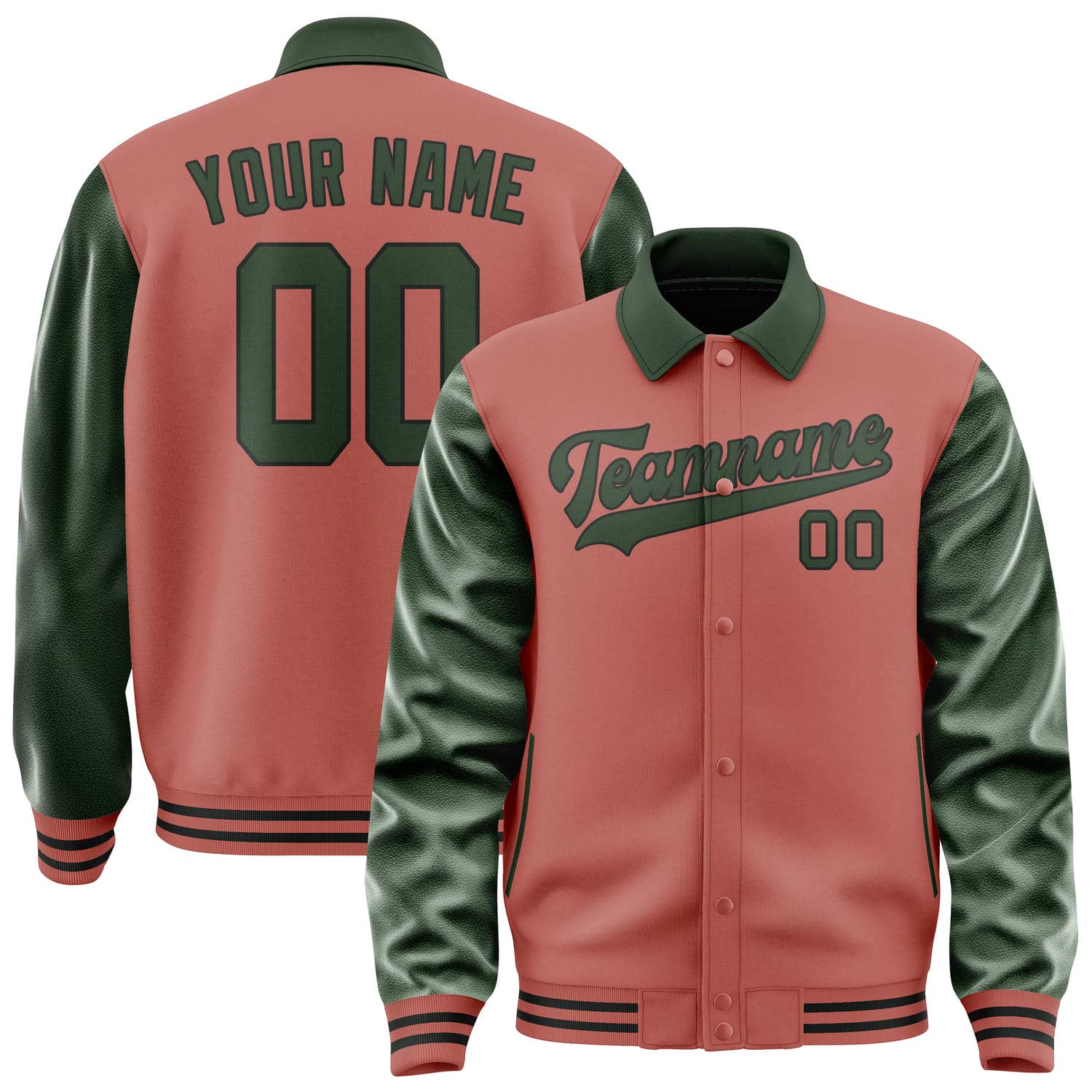 Custom Copper Rose Dark Green Jacket