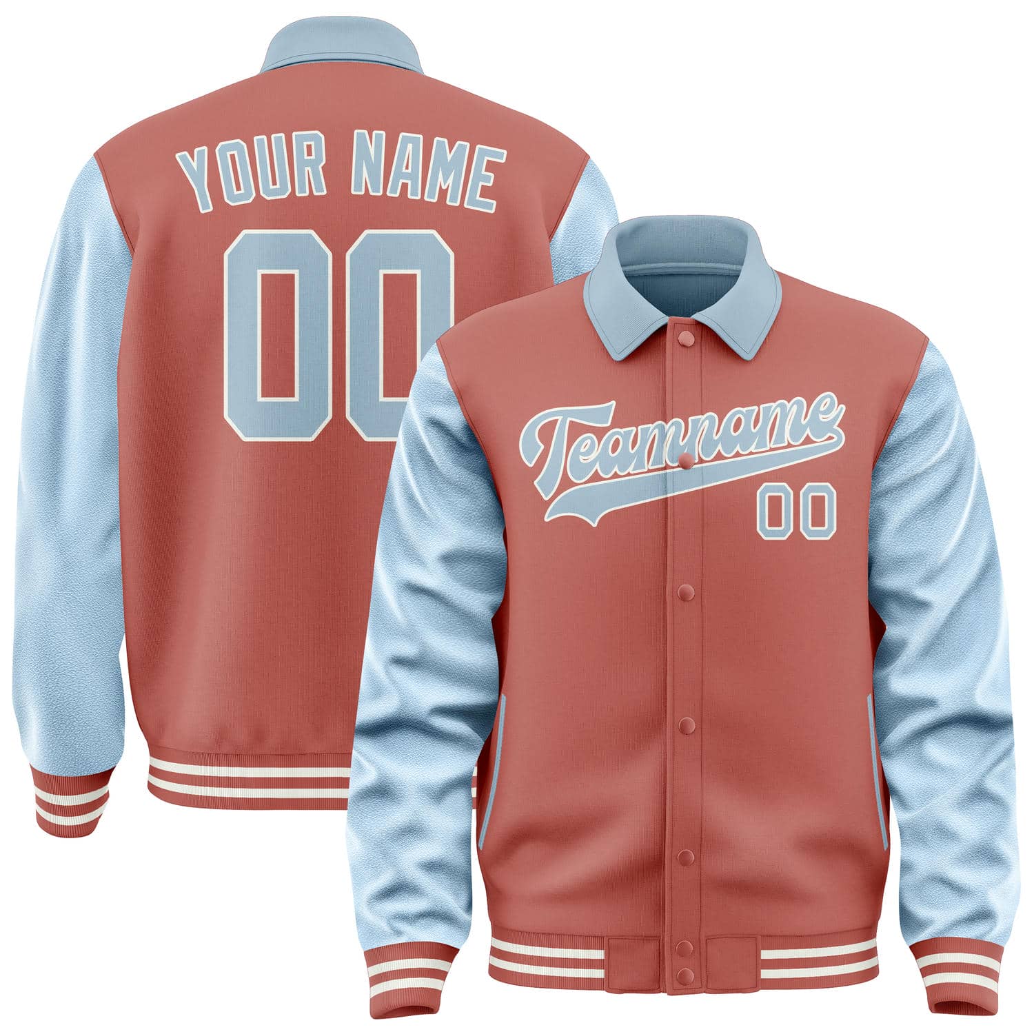 Custom Copper Rose Light Blue Jacket