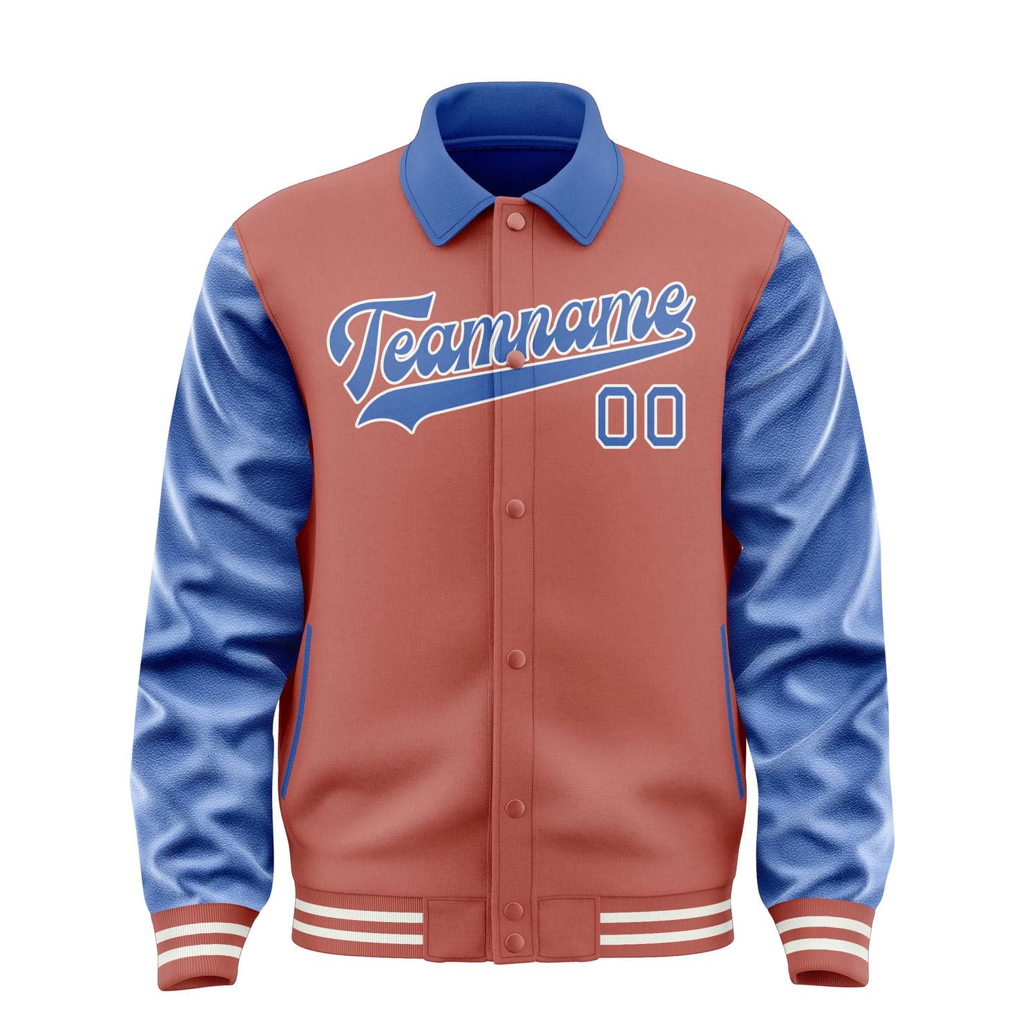 Custom Copper Rose Sky Blue Jacket