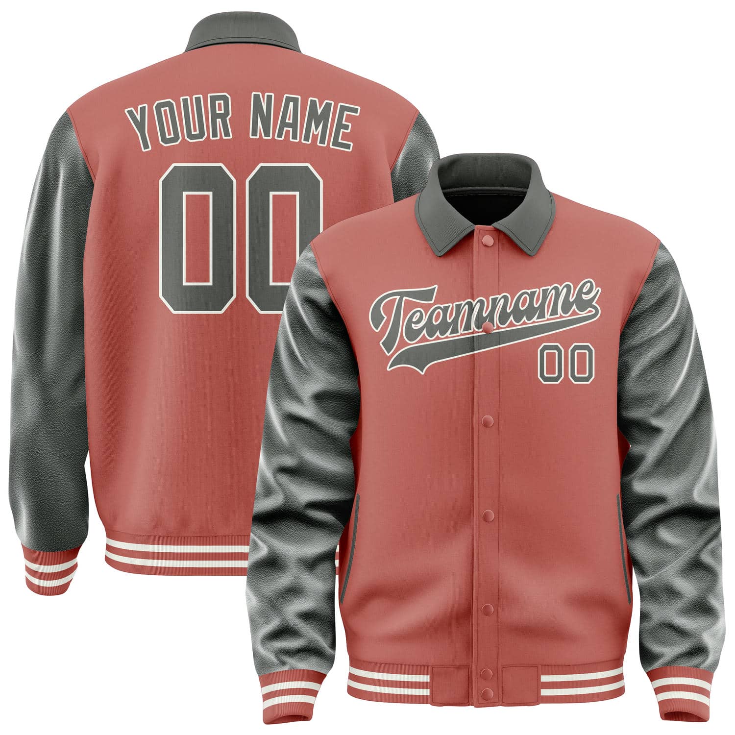 Custom Copper Rose Dark Grey Jacket