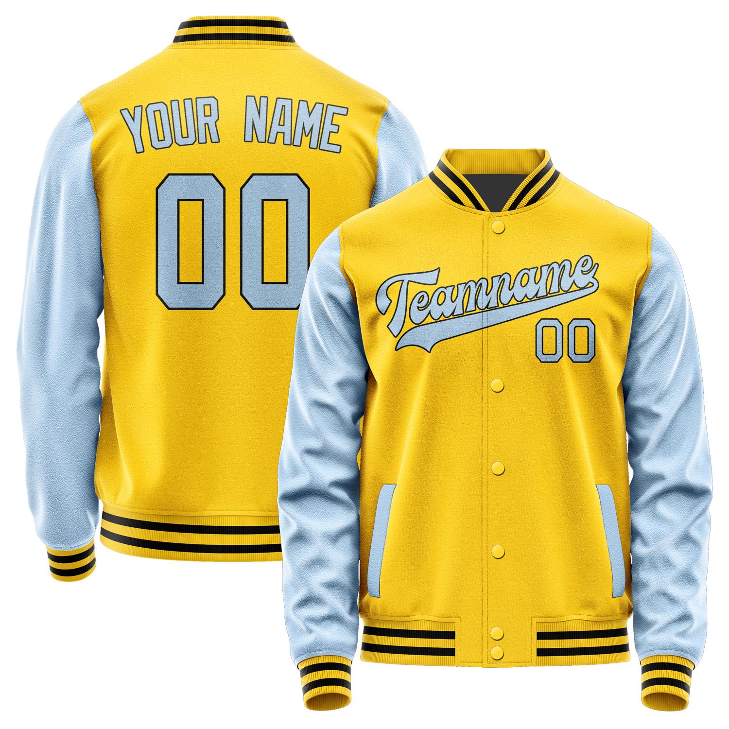 Custom Gold Light Blue Jacket JA3030083017B31708