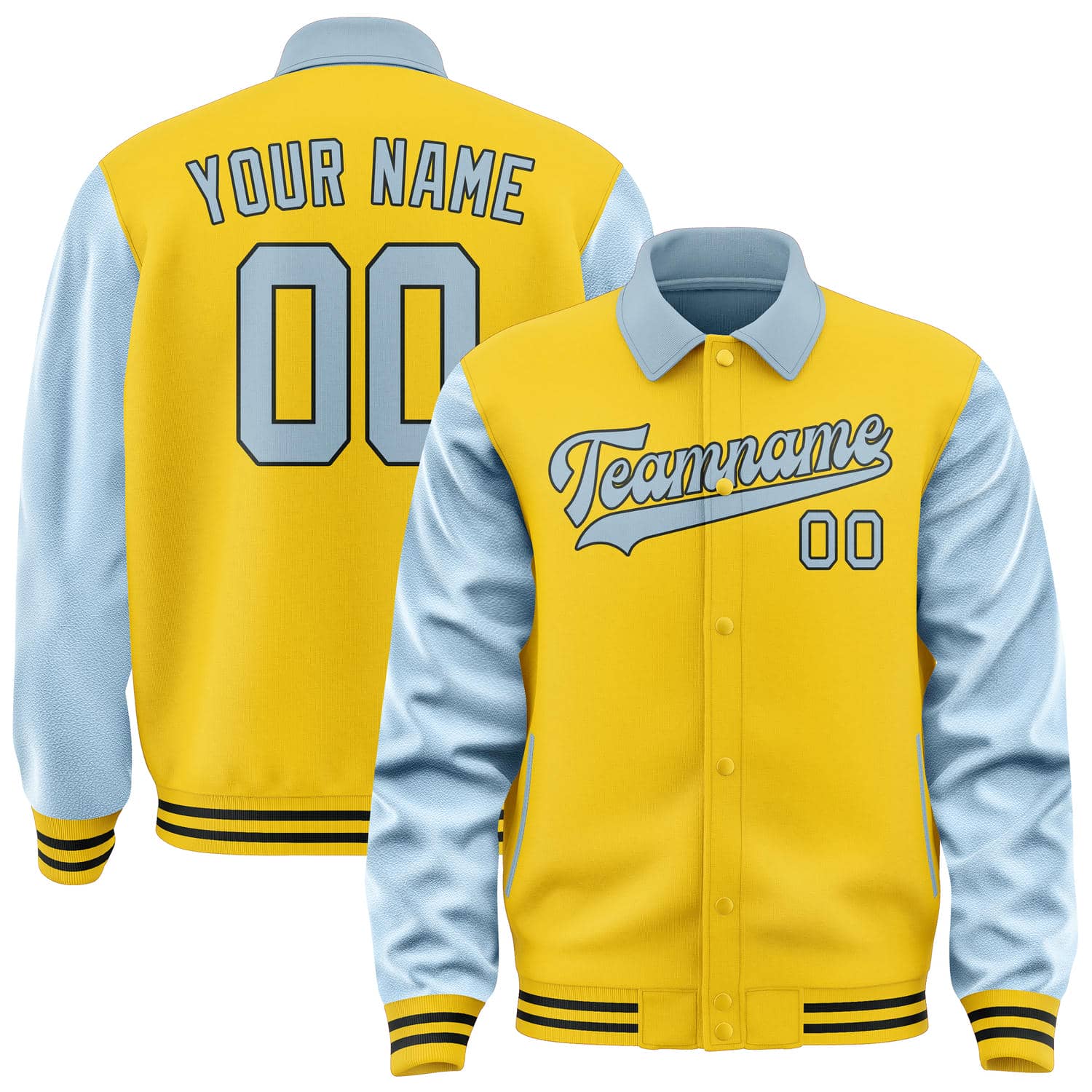 Custom Gold Light Blue Jacket