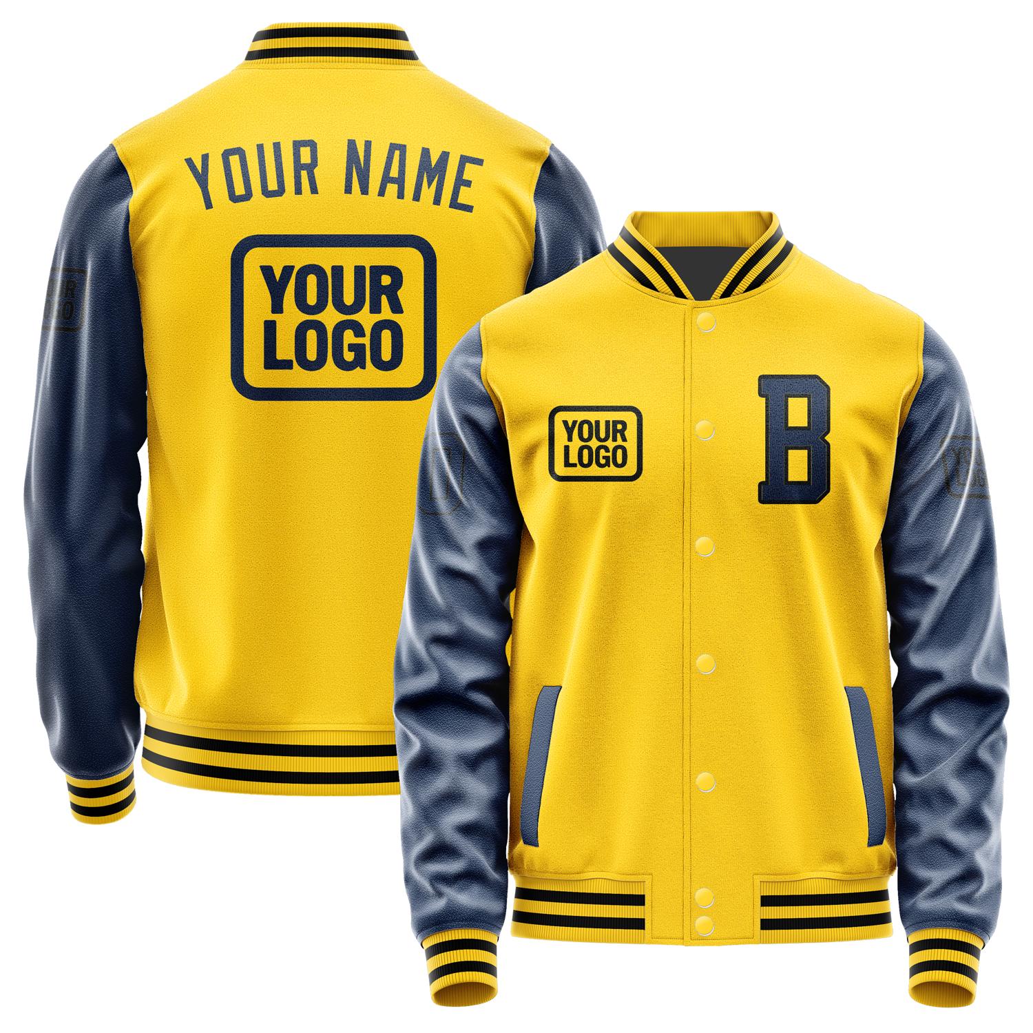 Custom Gold Blue Jacket JA303010301717101017
