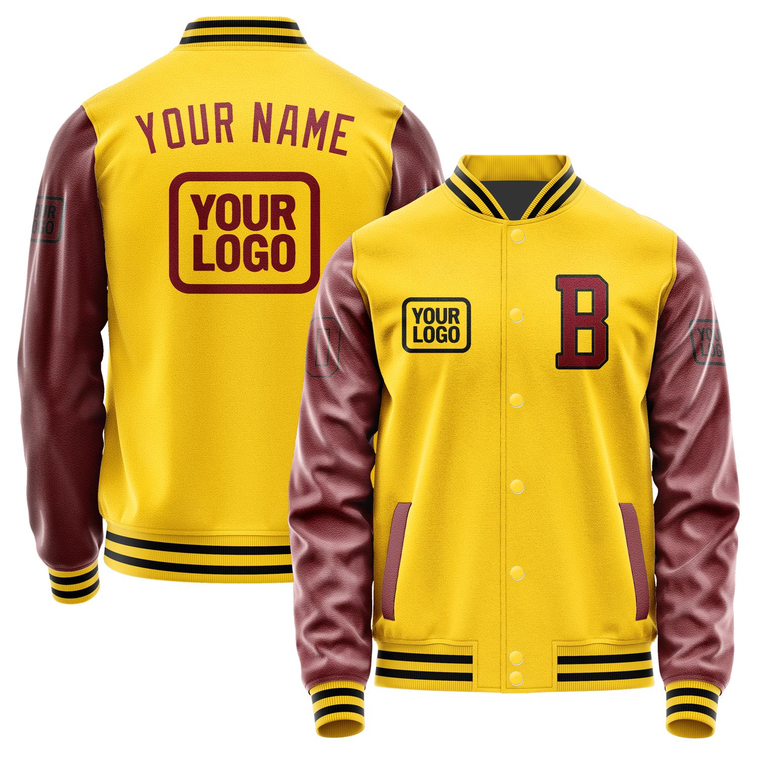 Custom Gold Crimson Red Jacket JA303015301717151517