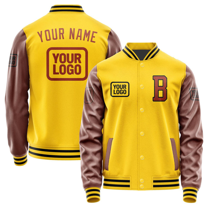 Custom Gold Coral Red Jacket JA303016301717161617
