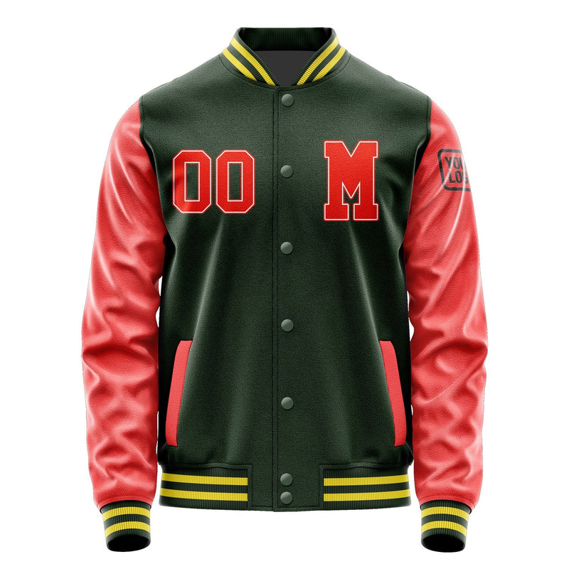 Custom Dark Green Orange Red Jacket Jb0606120626121817