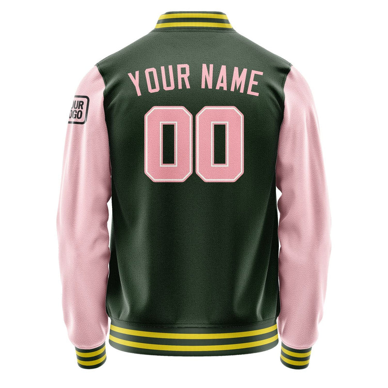 Custom Dark Green Light Pink Jacket Jb0606210626211817