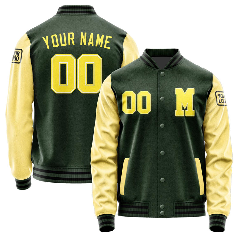 Custom Dark Green Light Yellow Jacket Jb0606260617261817
