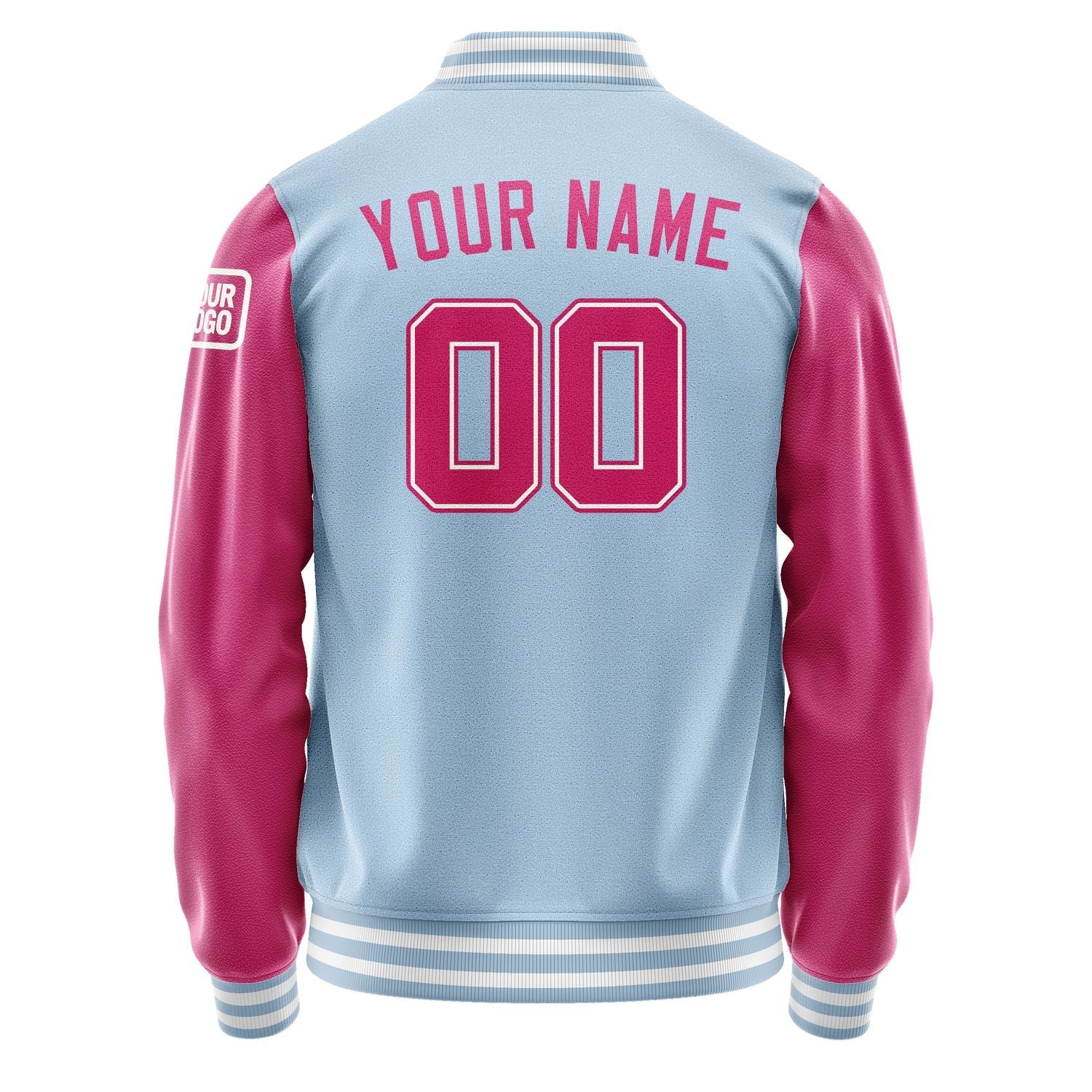 Custom Light Blue Pink Jacket Jb0808130818131818